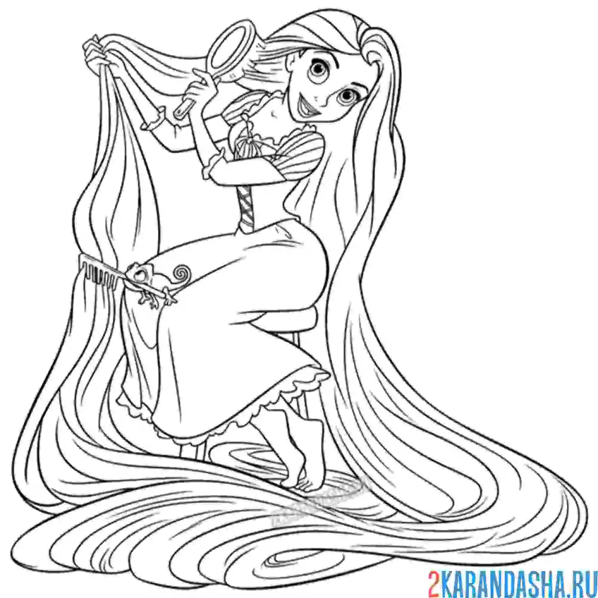 Раскраска хамелеон помогает расчесать волосы