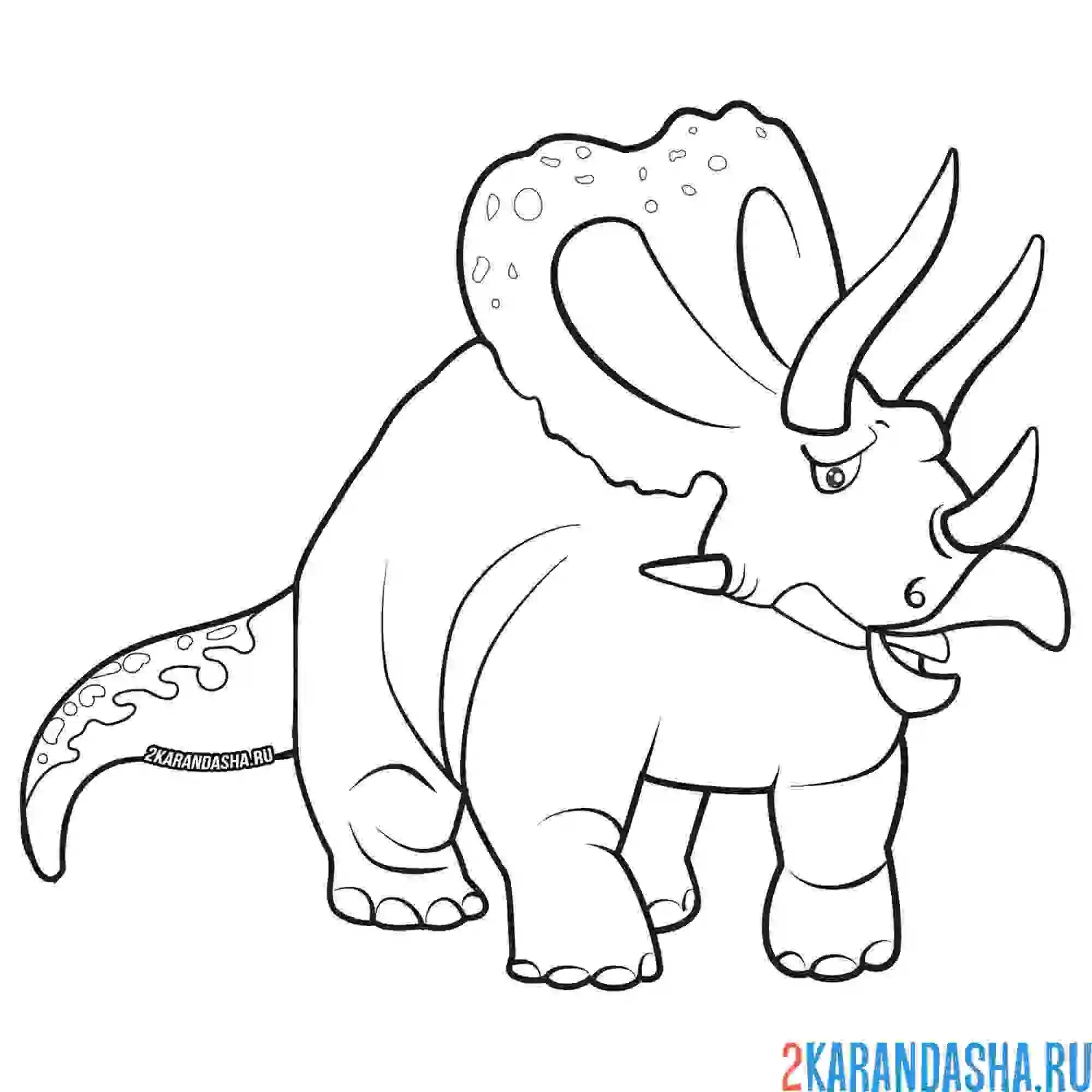 Раскраска трицератопс