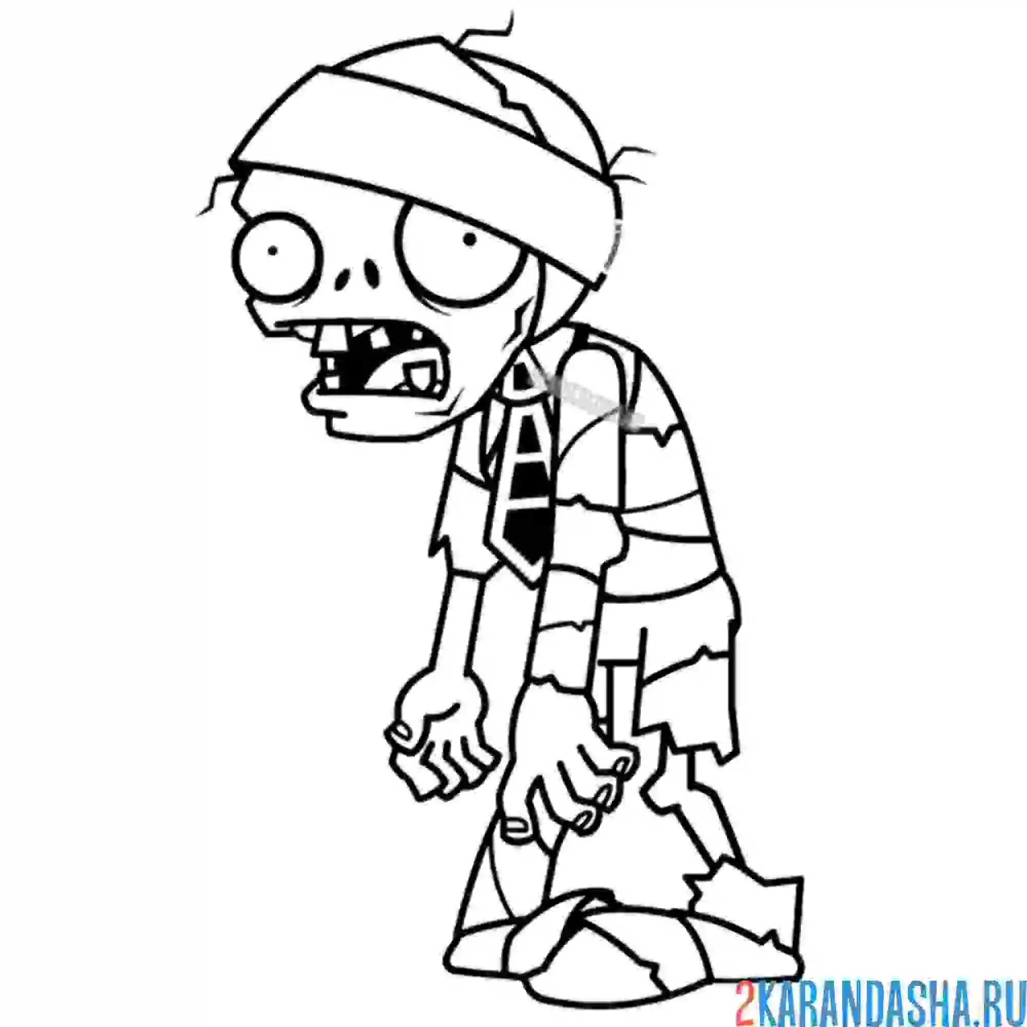 Раскраска зомби мумия из египта