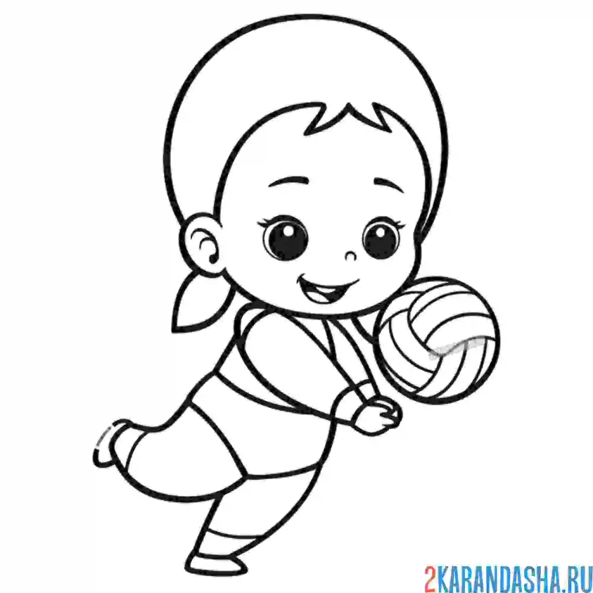 Раскраска женский волейбол