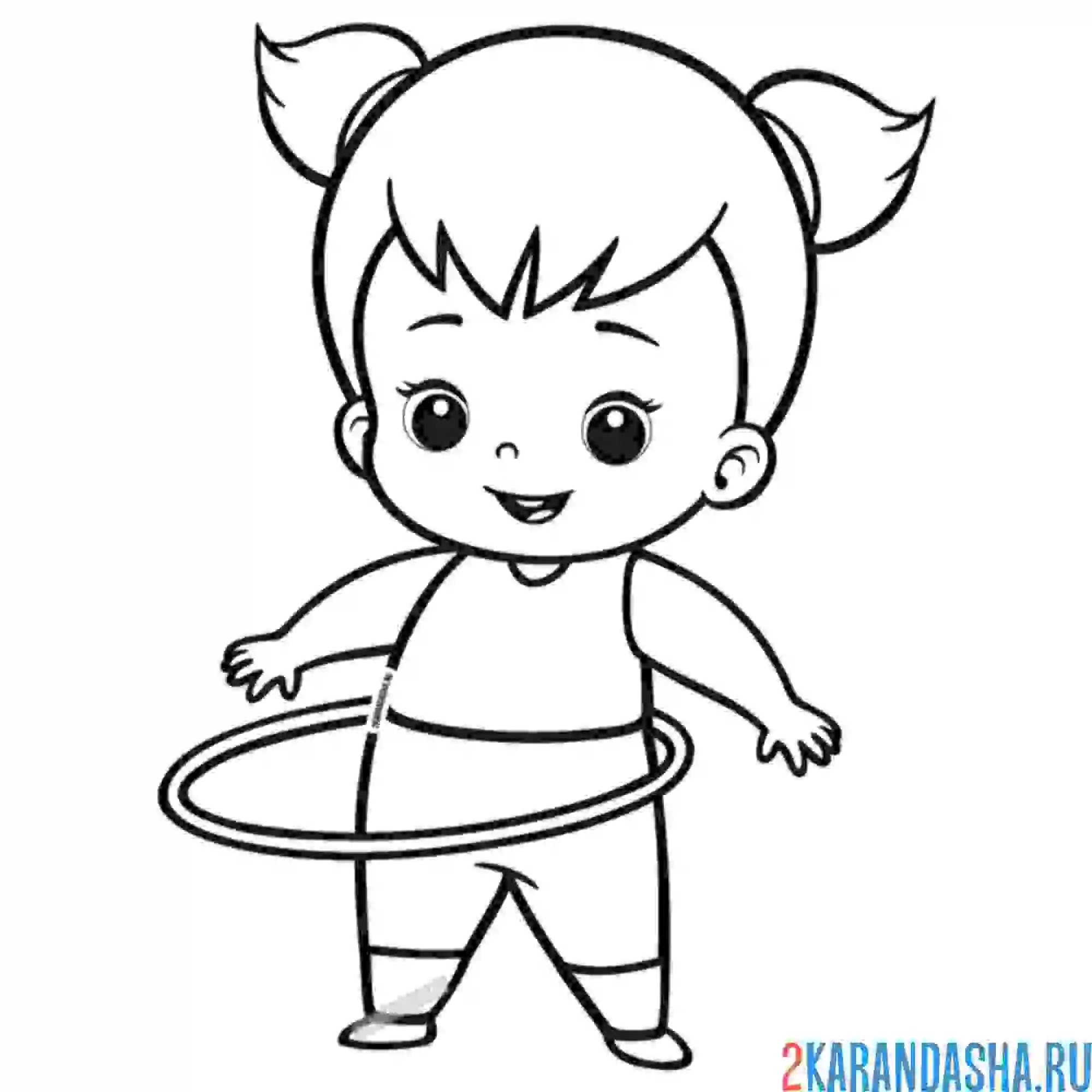 Раскраска разминка с обручем