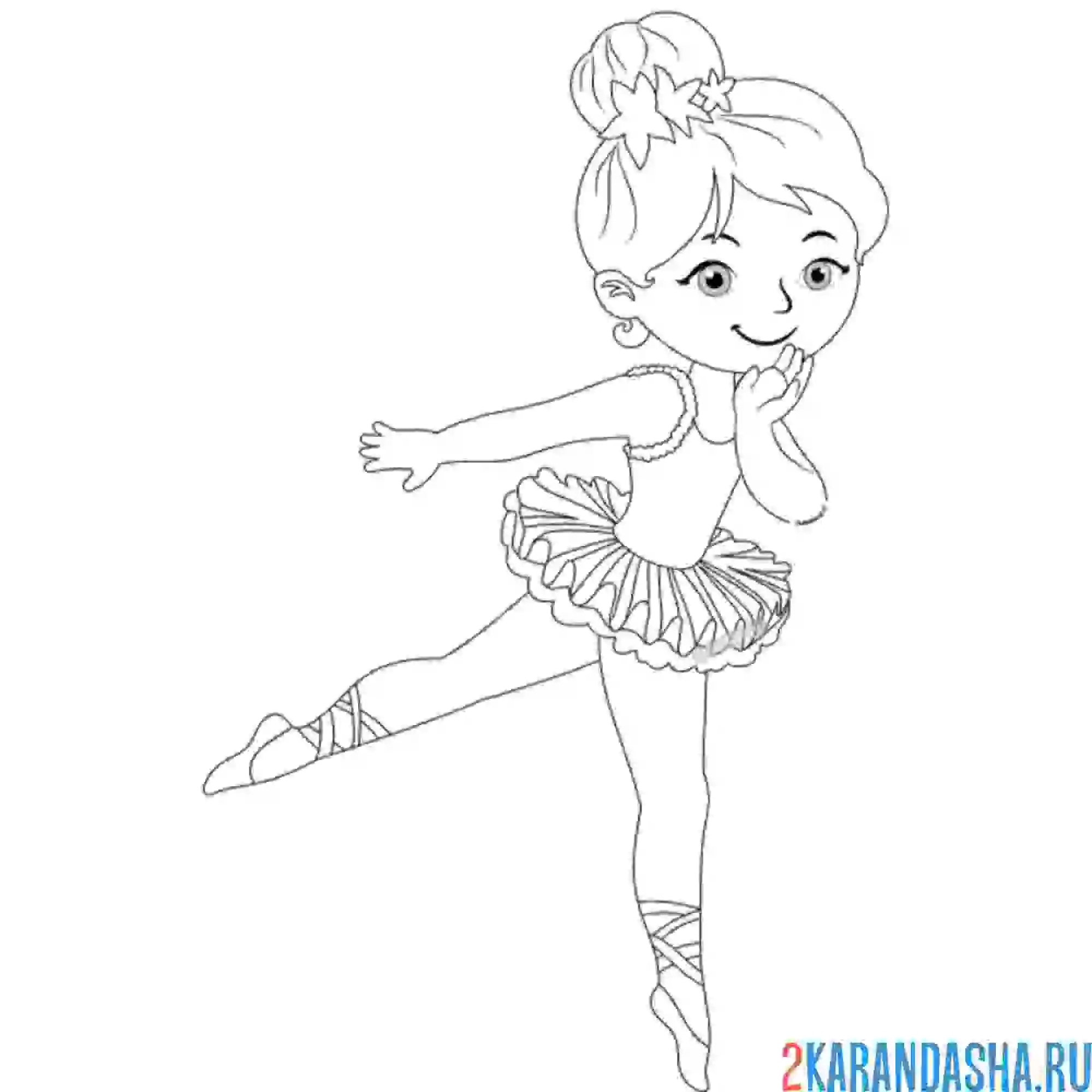 Раскраска балерина стройная артистка