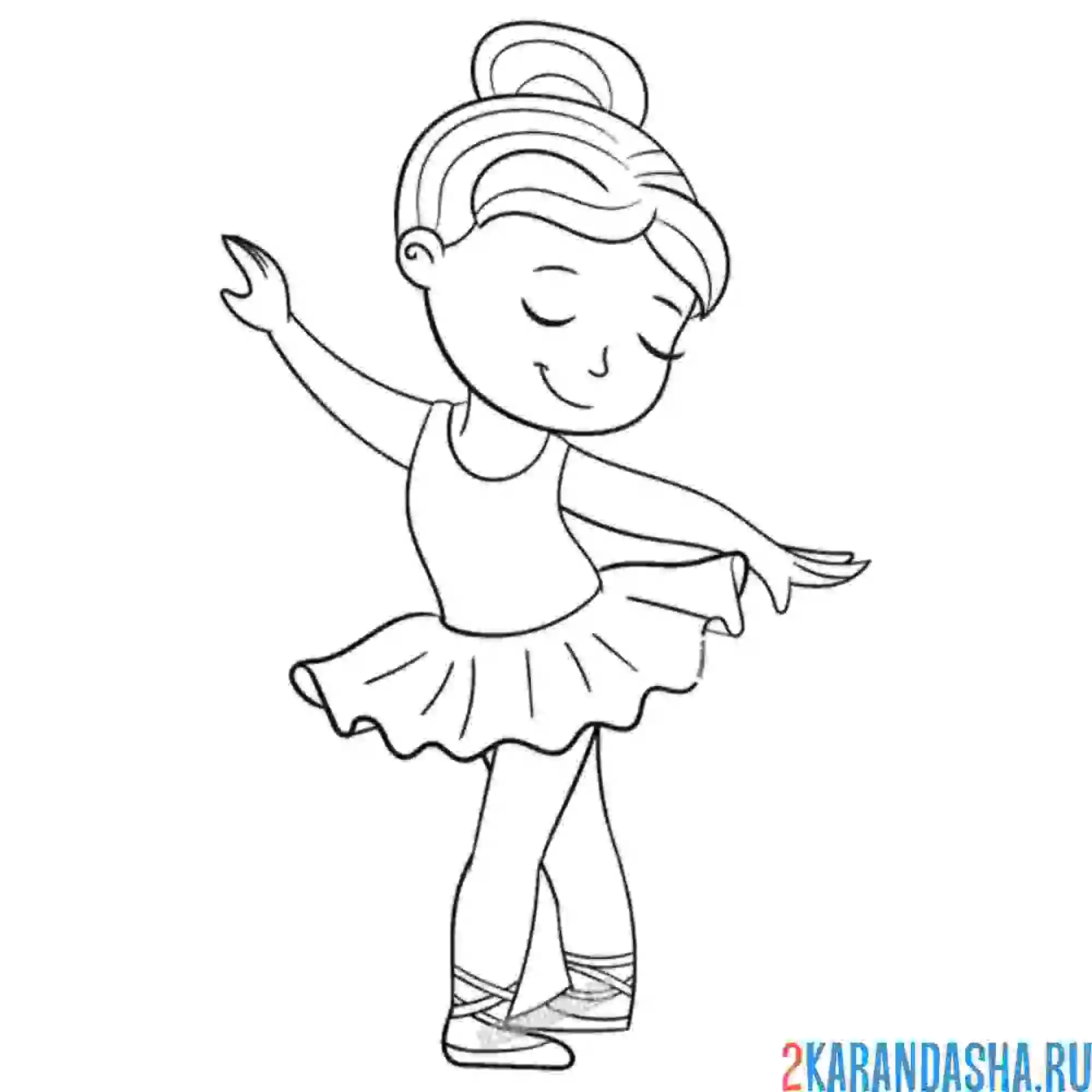 Раскраска балерина в 3 позиция в балете