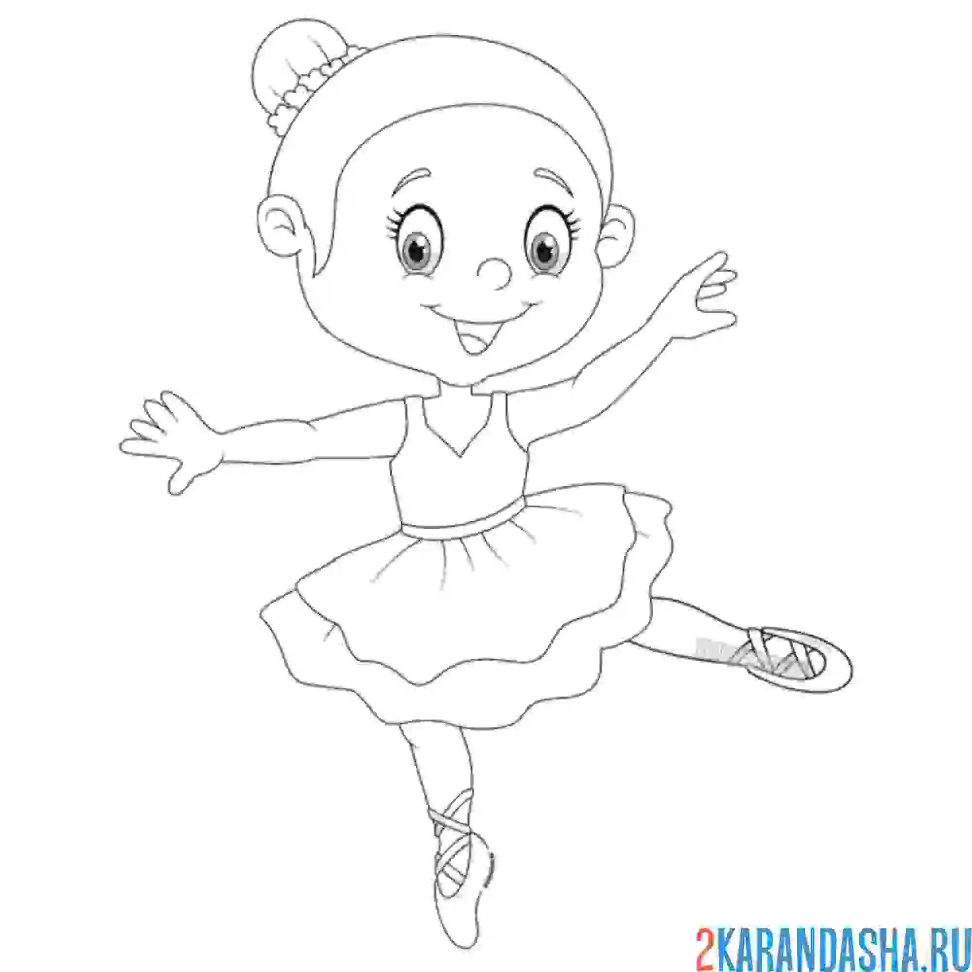 Раскраска первые танцы балерины