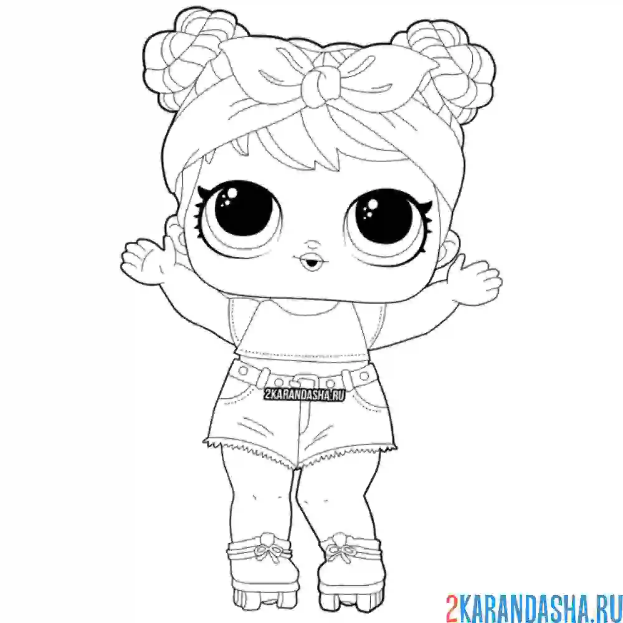 Раскраска кукла лол dawn на роликах