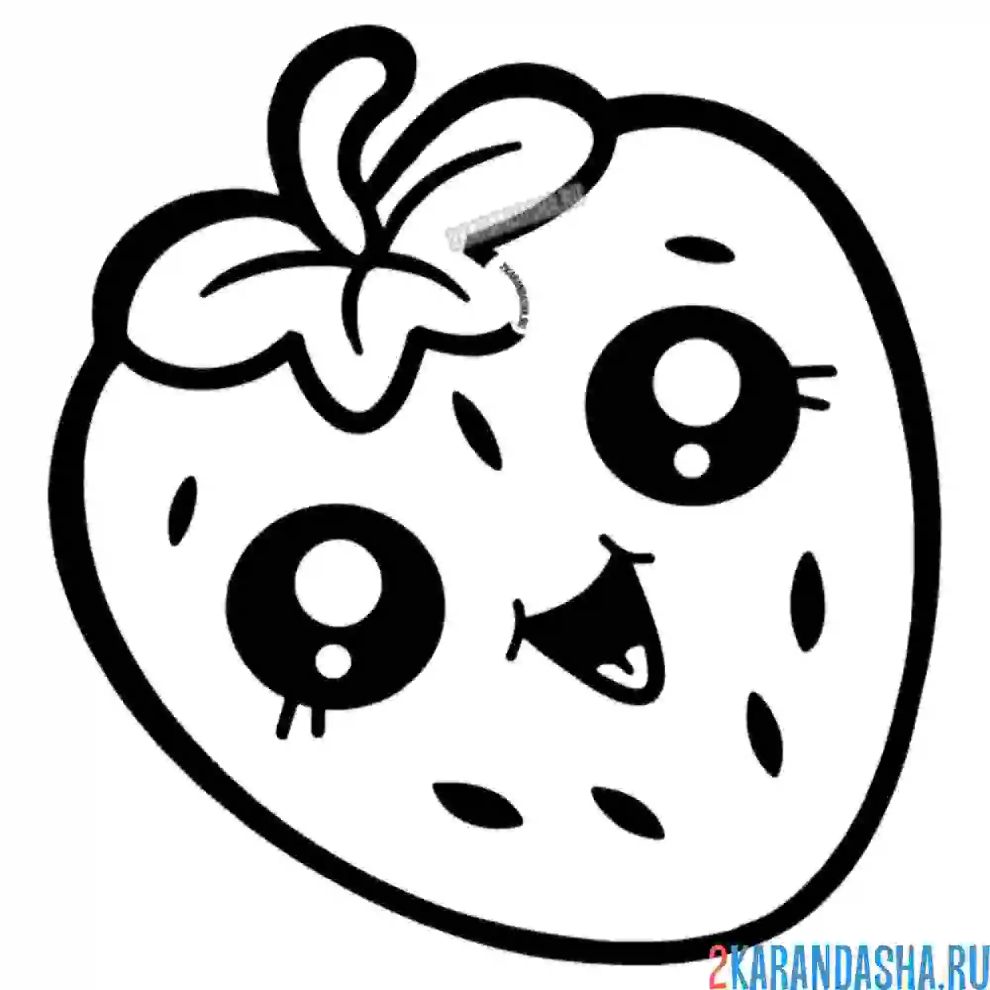 Раскраска клубничка садовая с глазками