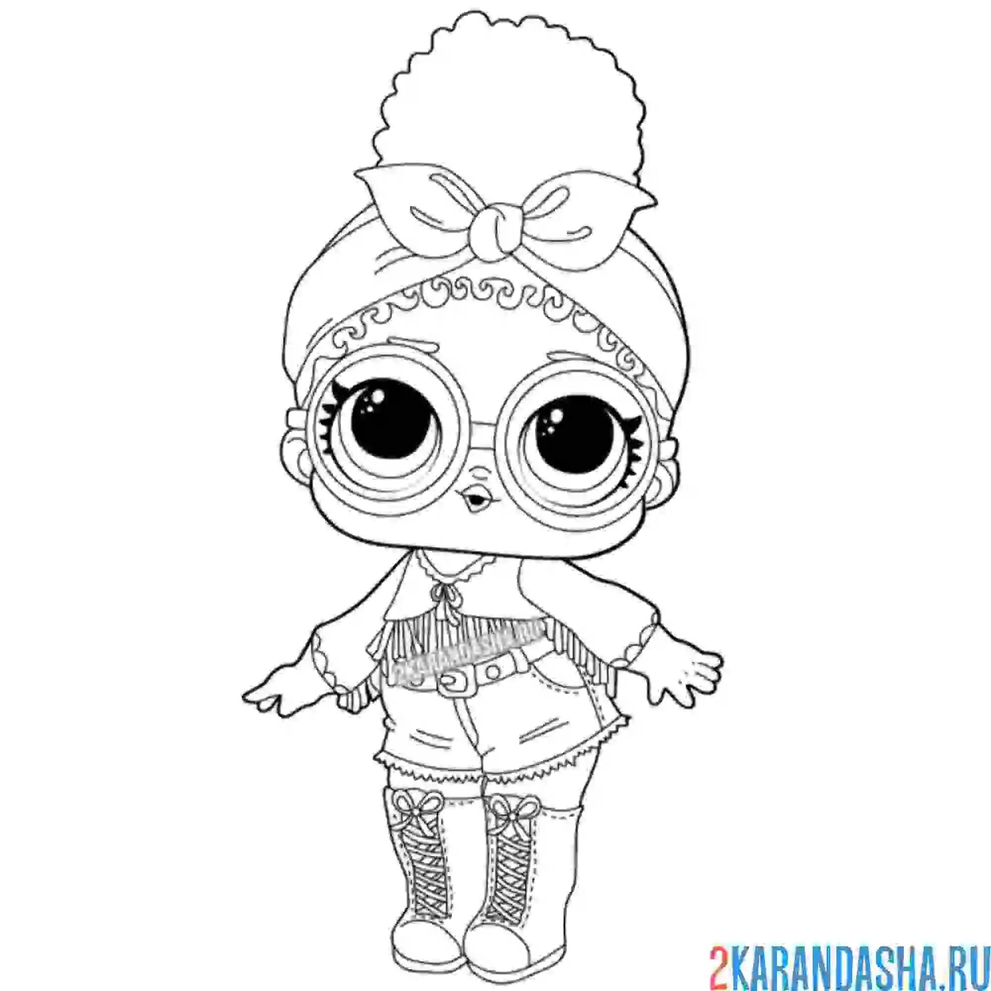 Раскраска кукла лол foxy в очках