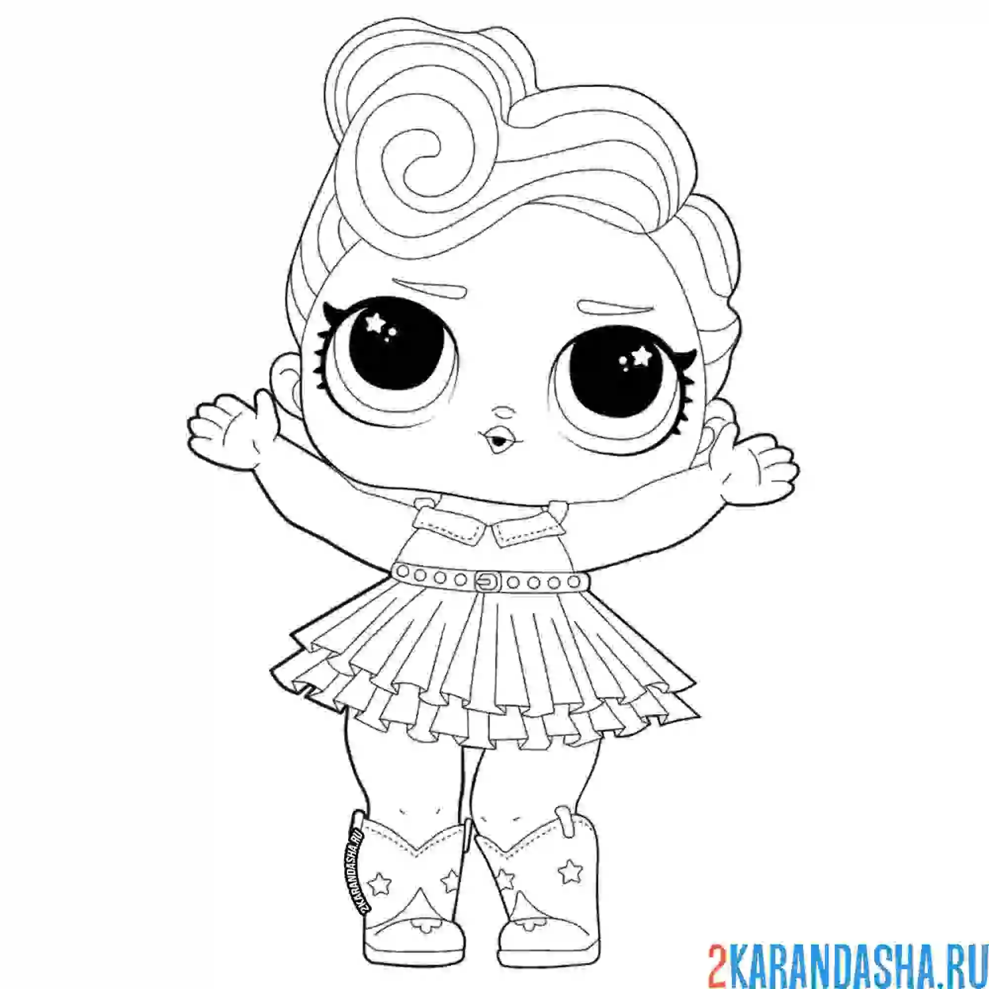 Раскраска кукла лол золотая (luxe)