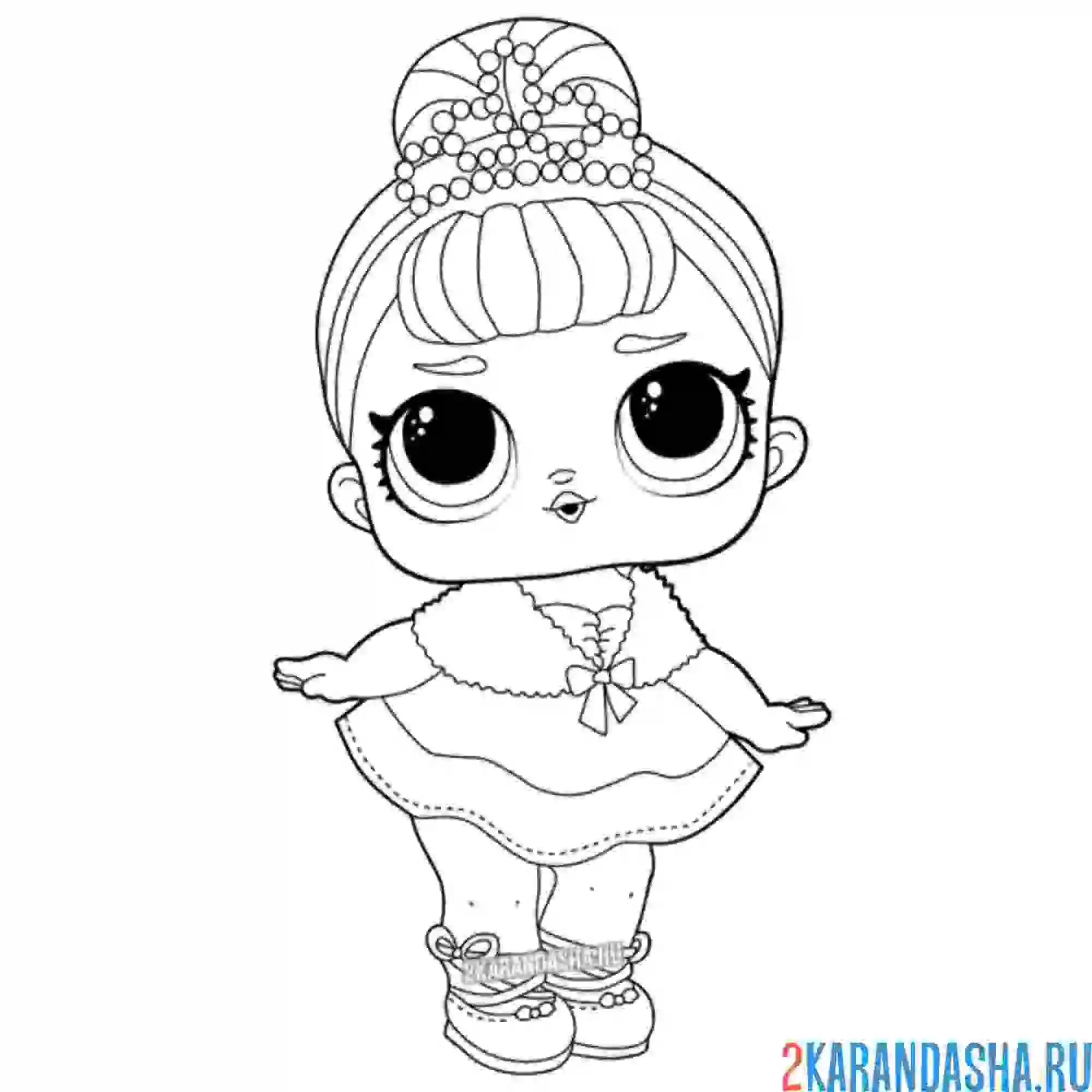 Раскраска кукла лол королева кристалл (crystal queen)
