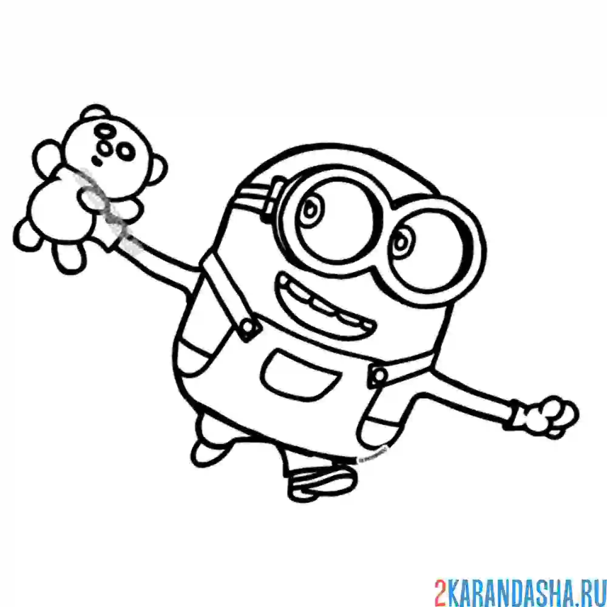 Раскраска боб с медвежонком