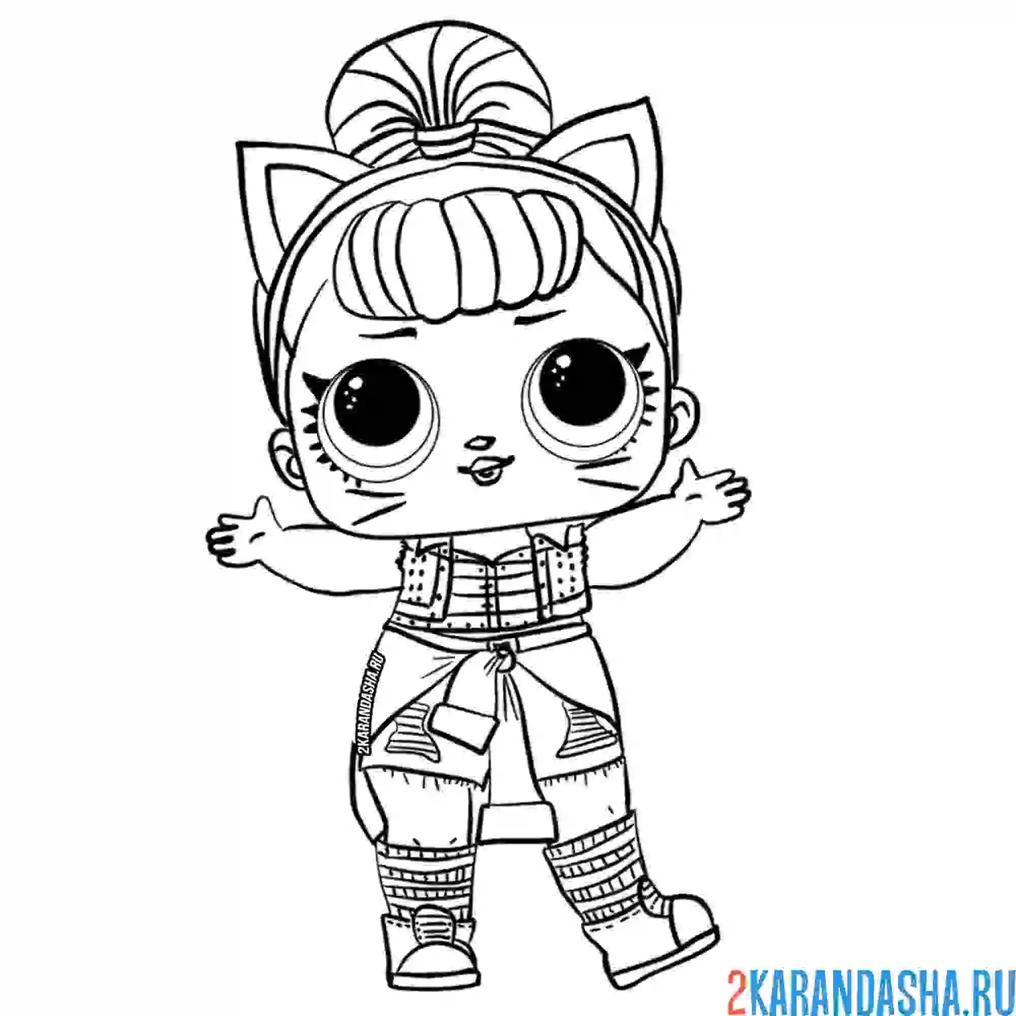 Раскраска кукла лол нарушитель спокойствия (troublemaker)