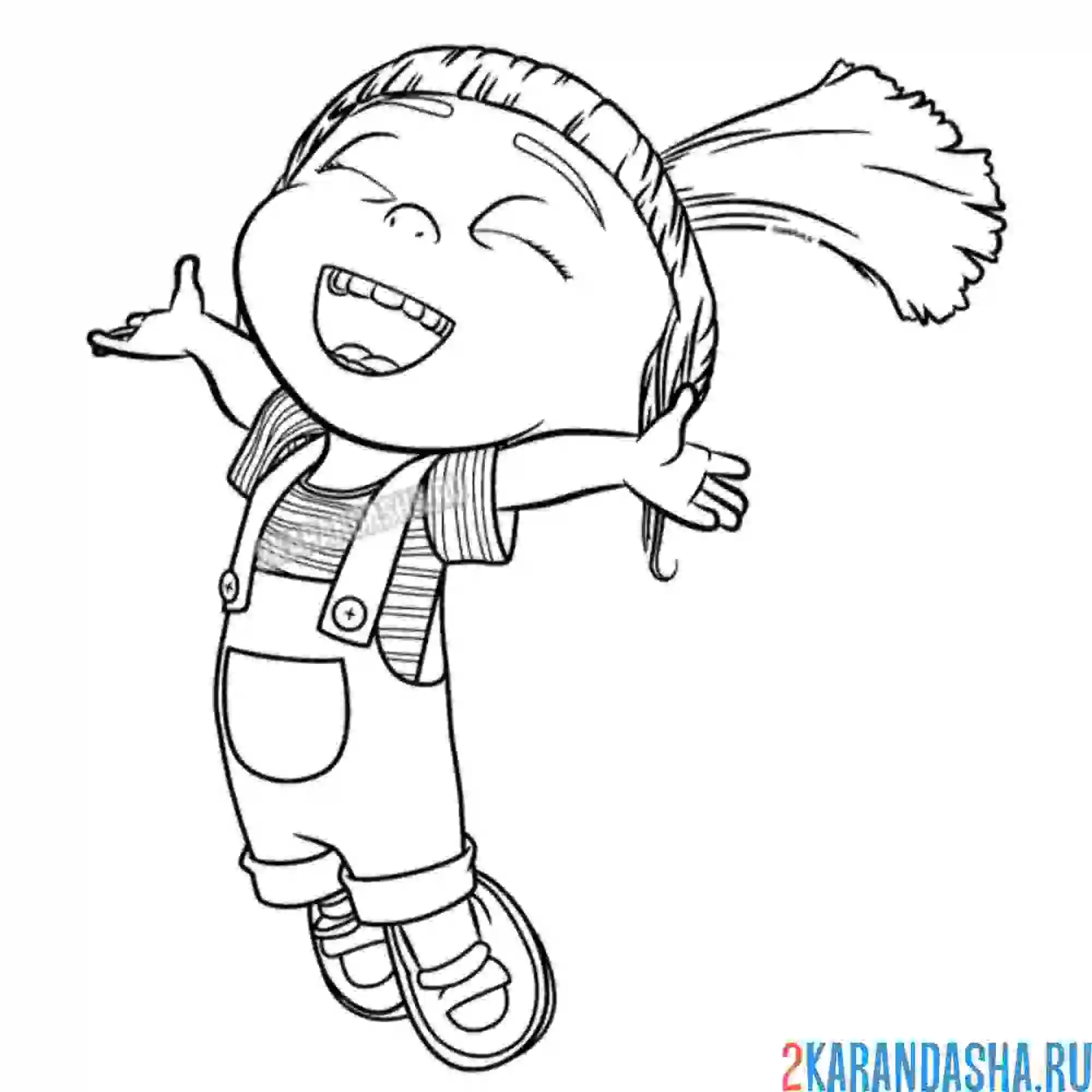 Раскраска счастливая девочка агнес