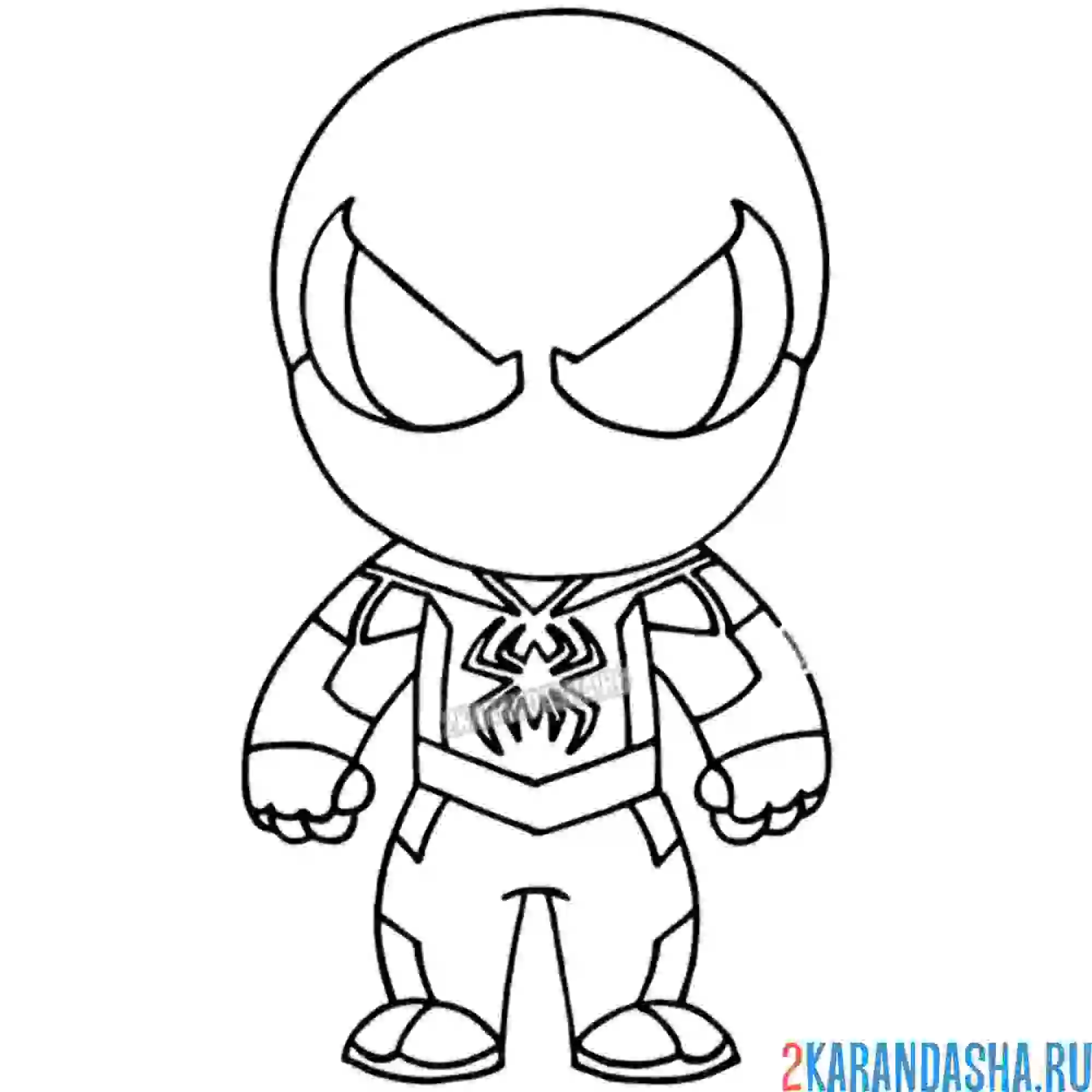 Раскраска алый паук в маске