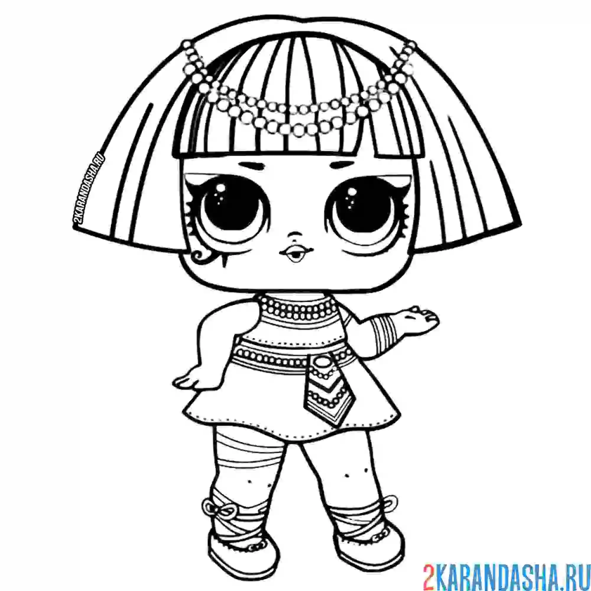 Раскраска кукла лол фараон (pharaoh babe)