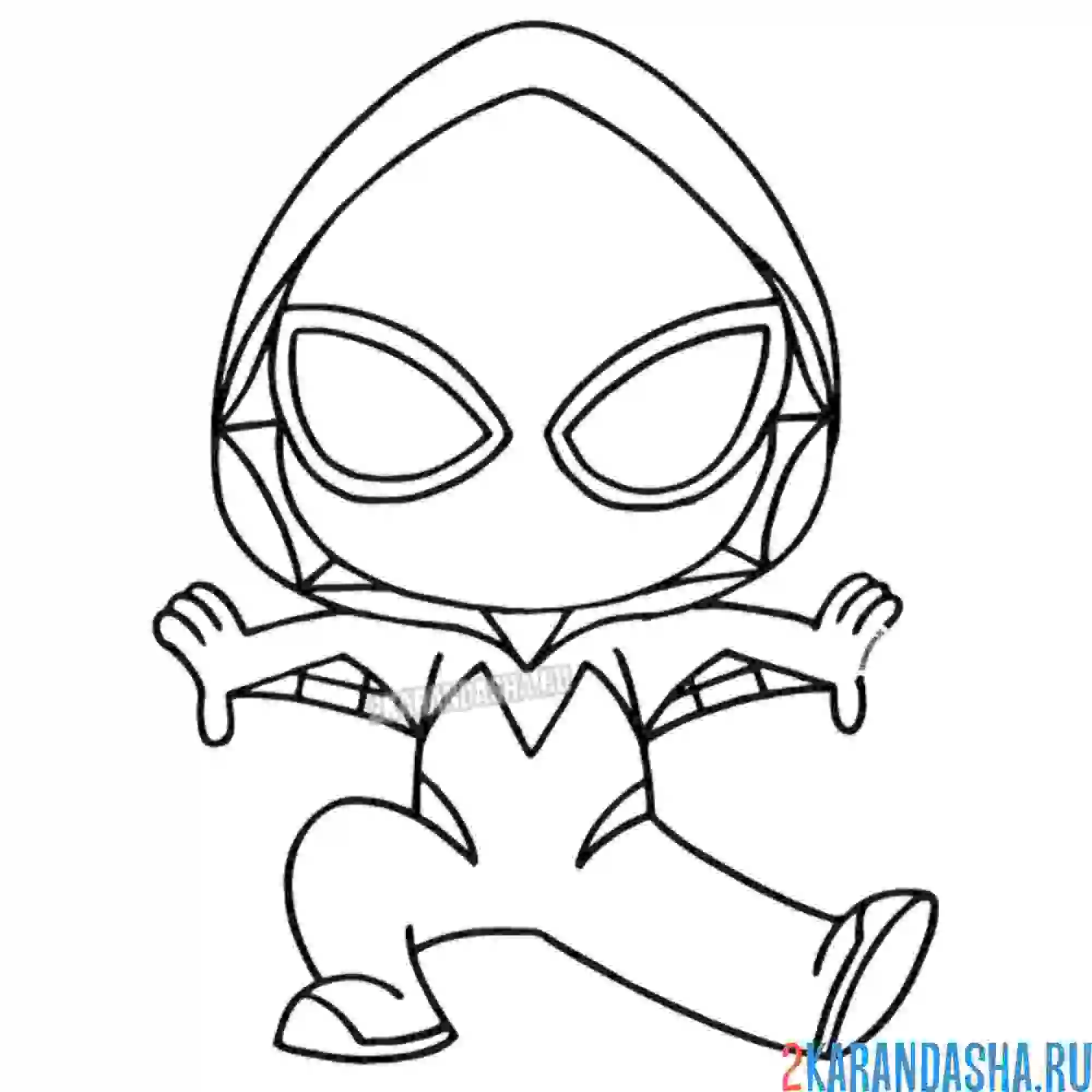 Раскраска гвен, девушка паука