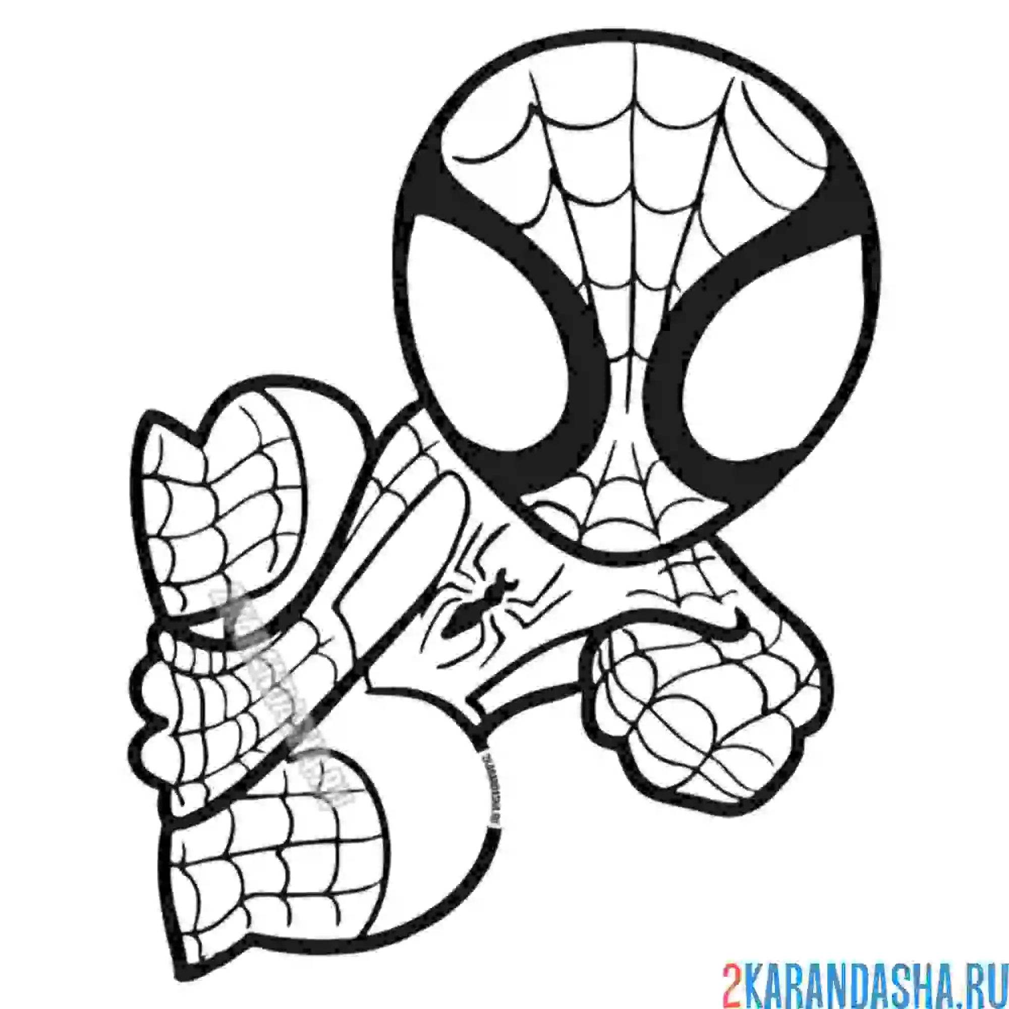 Раскраска мультяшный герой марвел