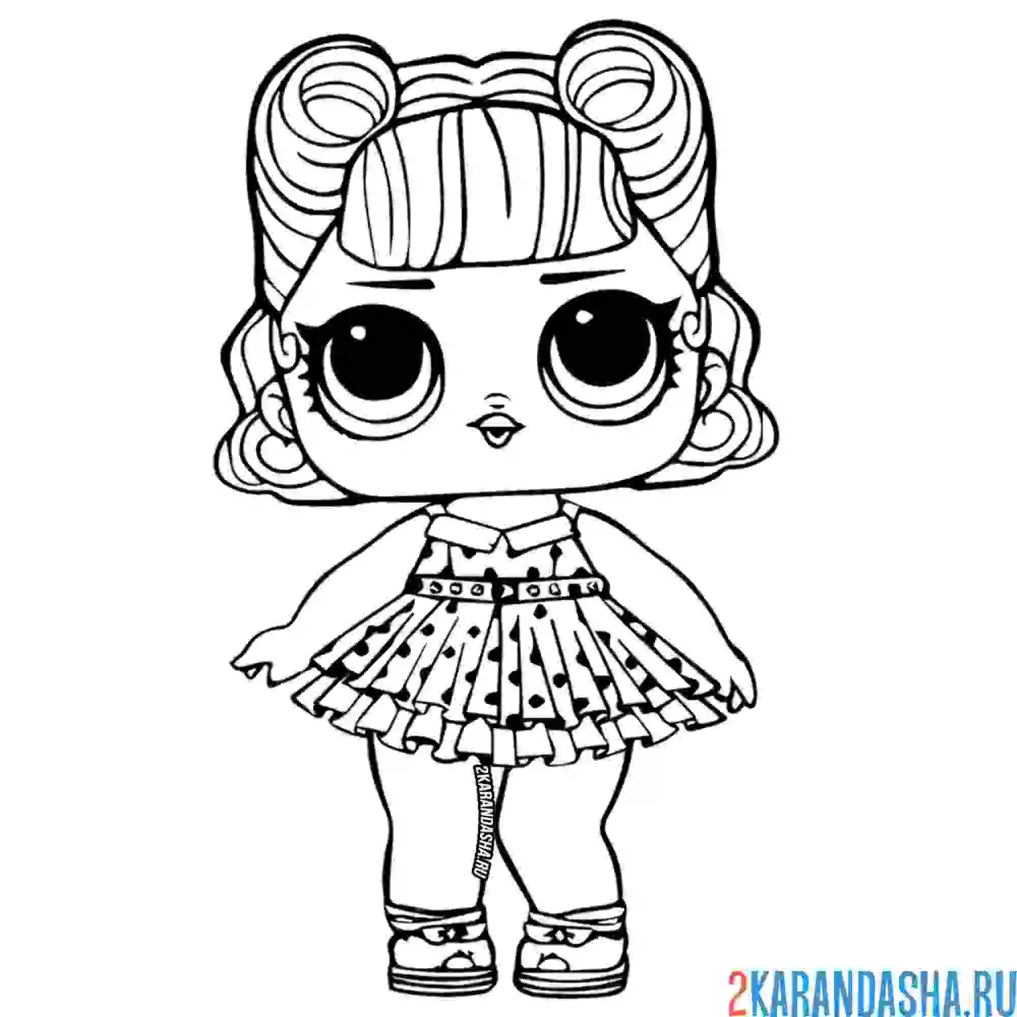 Раскраска кукла лол ретро-леди (jitterbug)