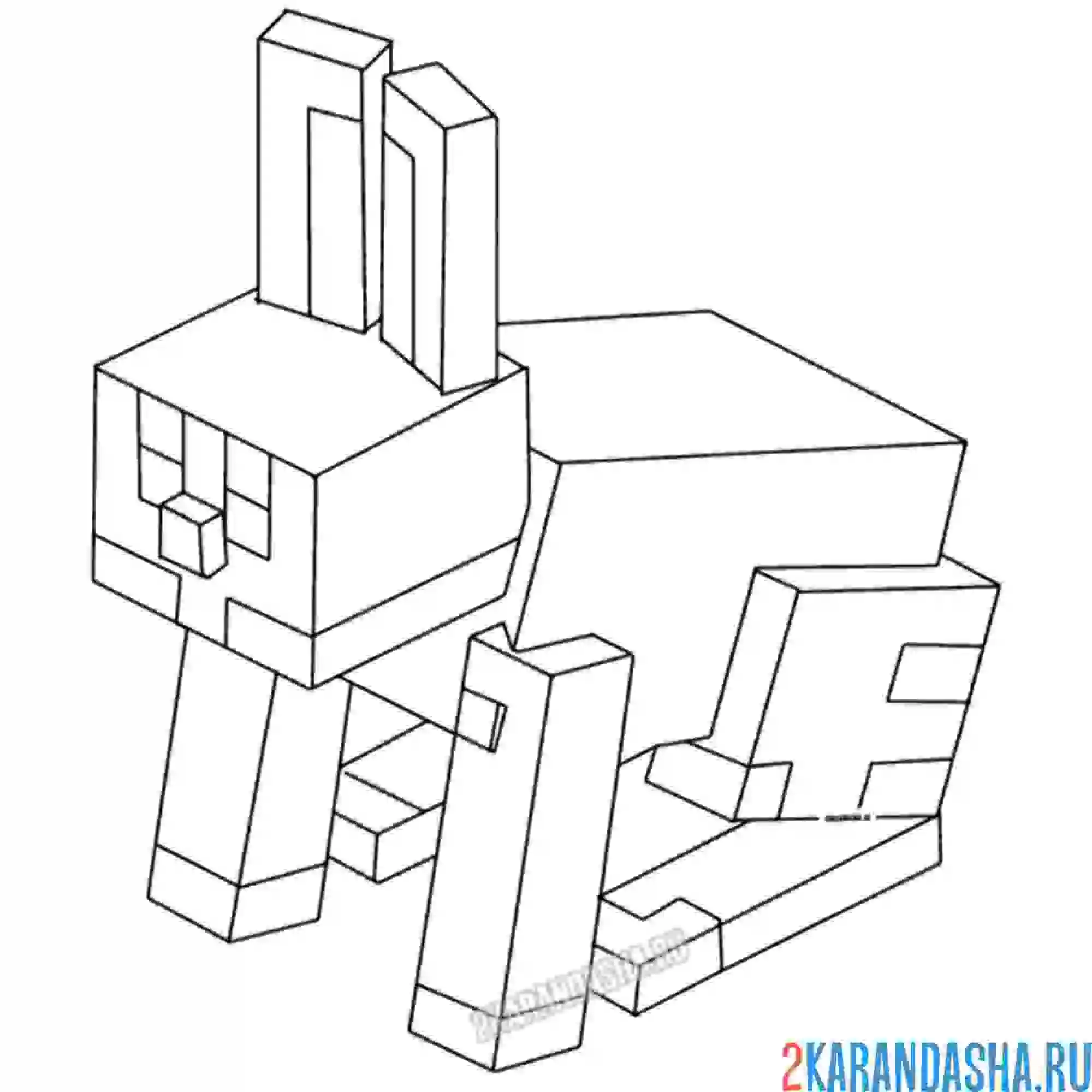 Раскраска кролик, заяц, животные