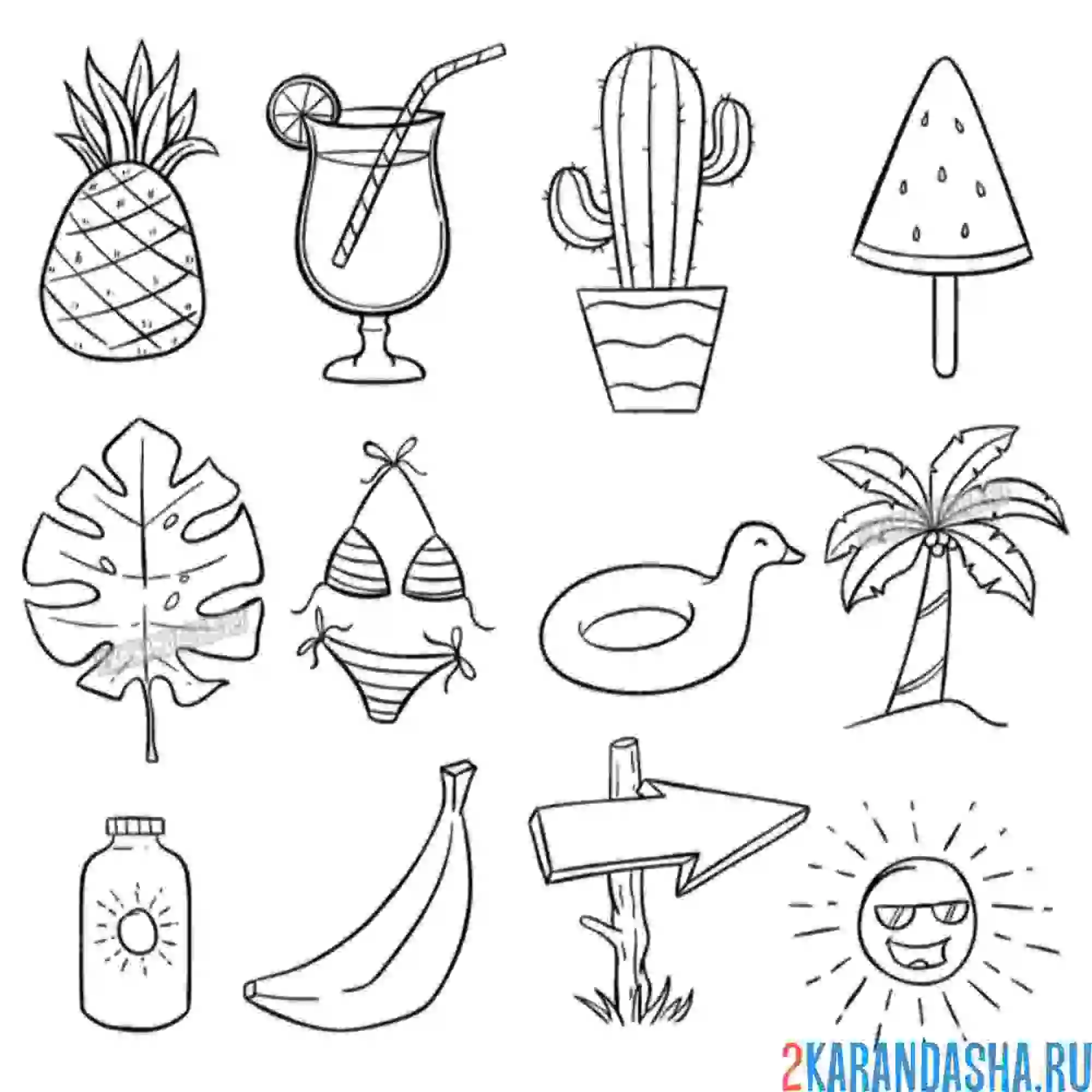 Раскраска что за время года? лето