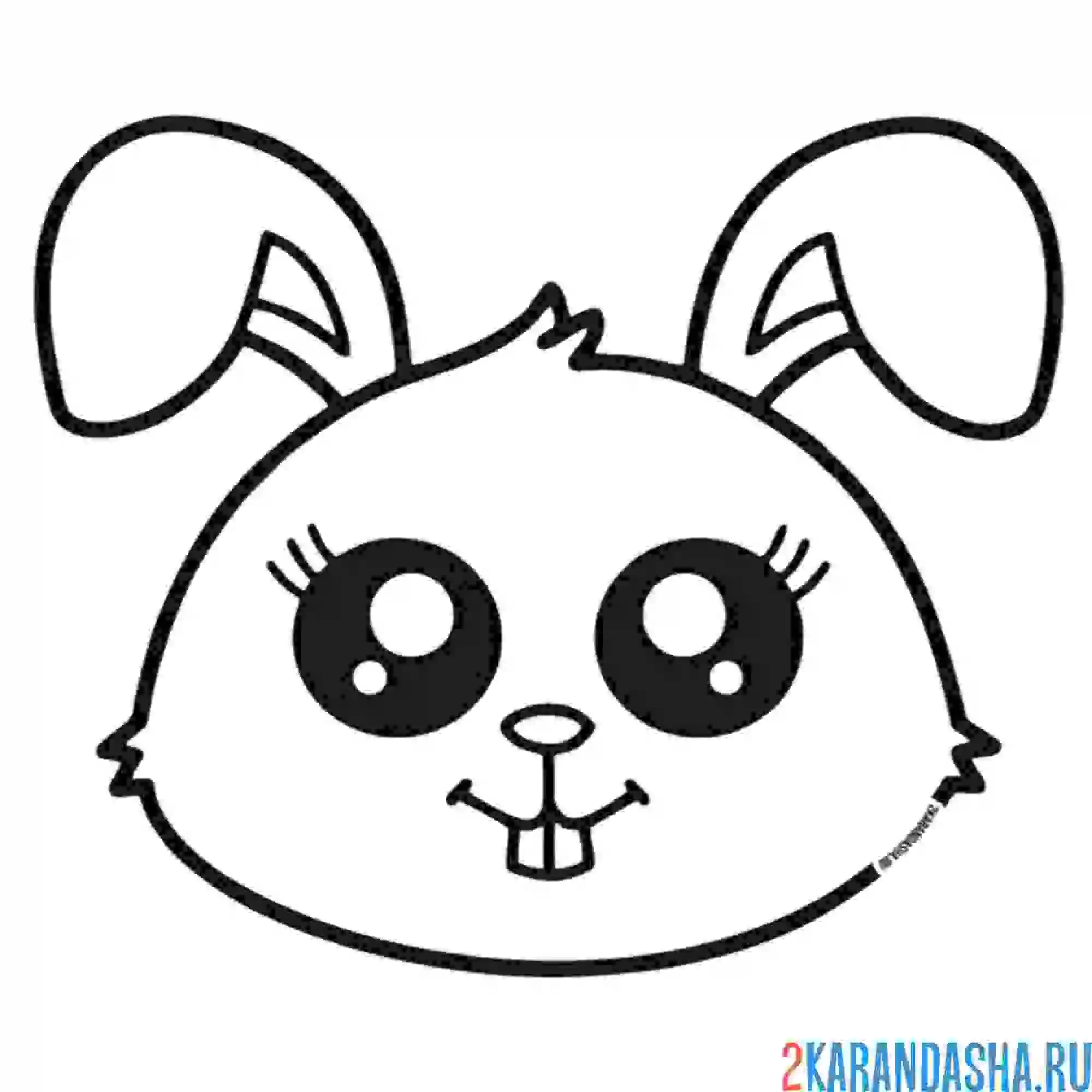 Раскраска милый зайка каваи