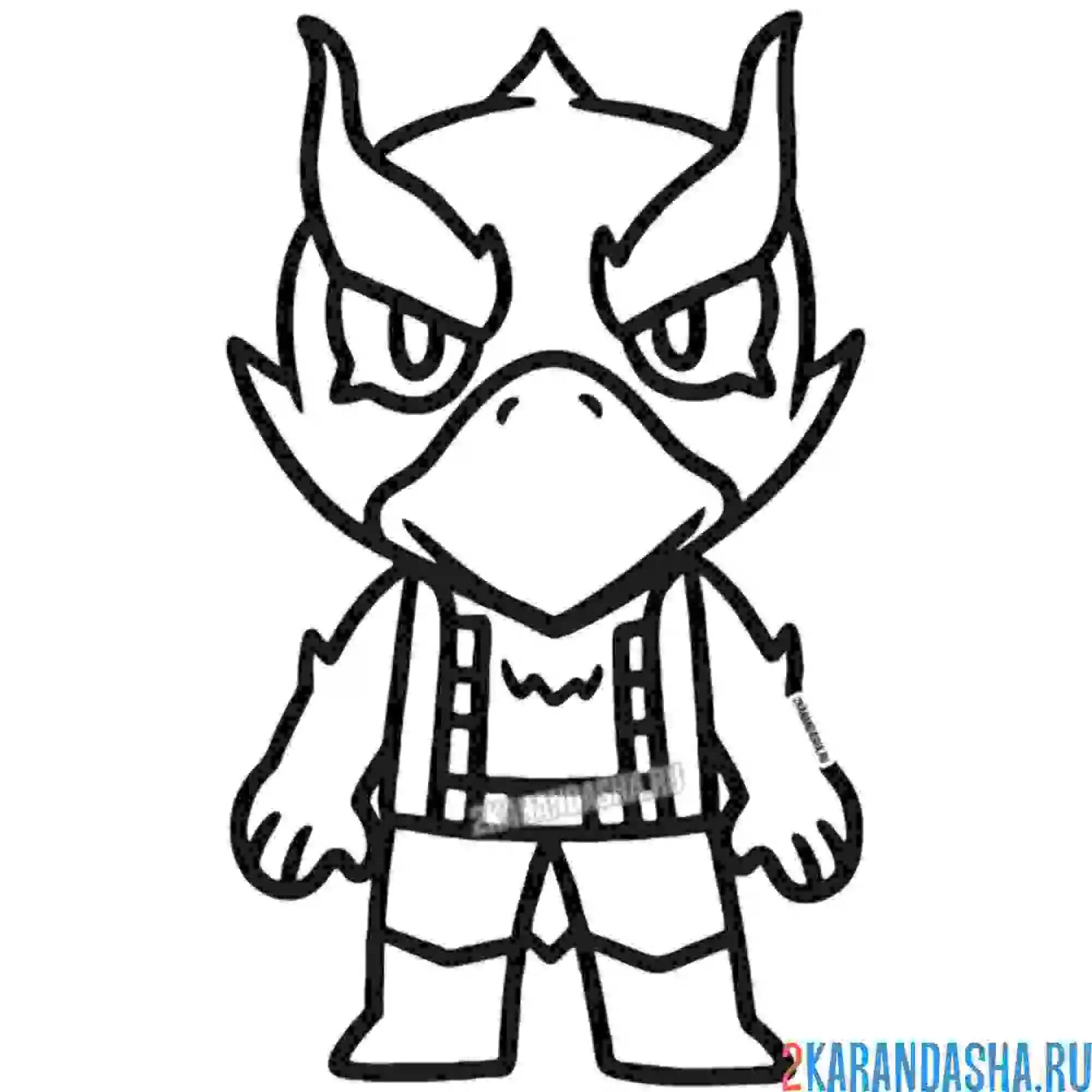 Раскраска феникс ворон (кроу, phoenix crow)