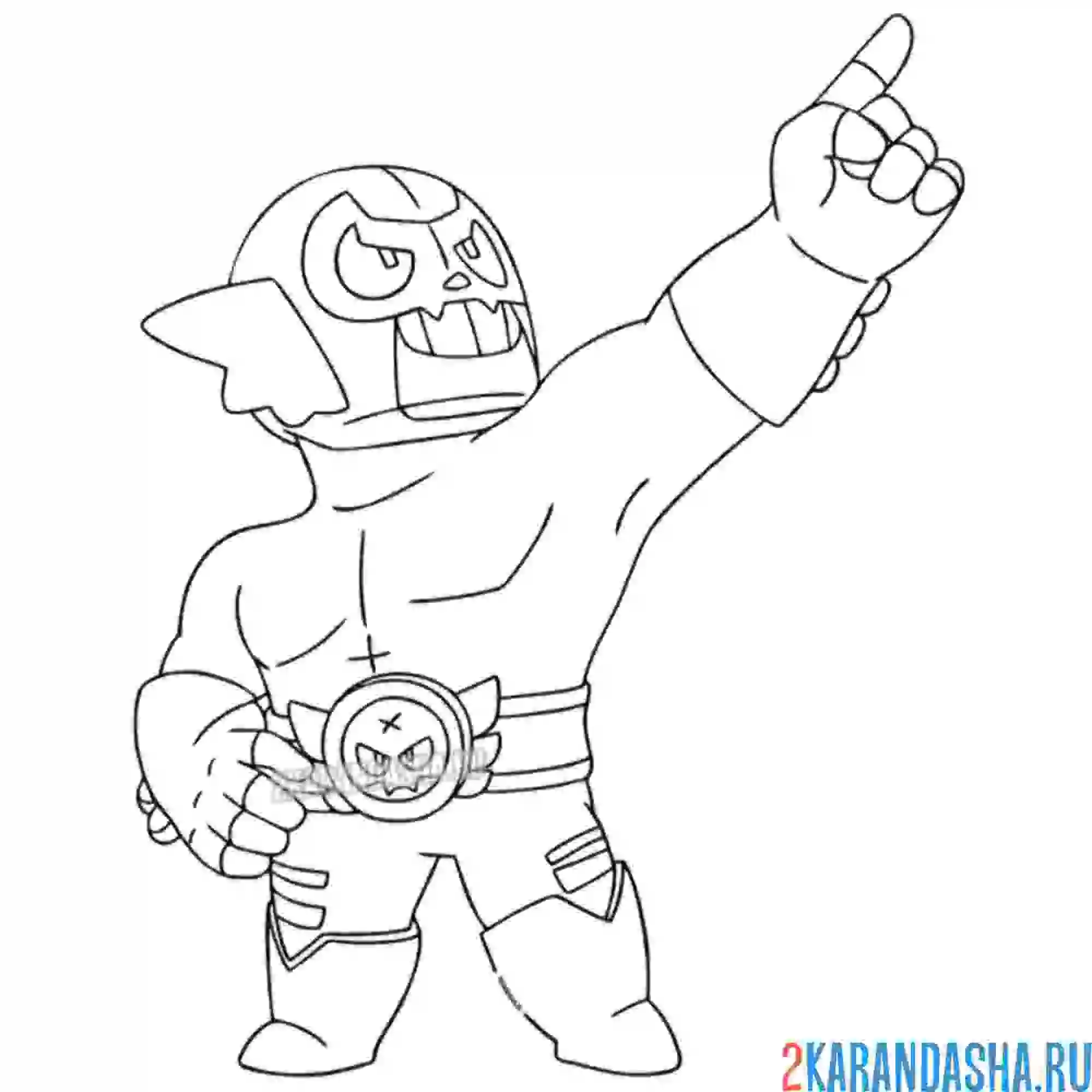 Раскраска боец эль рудо примо (el rudo primo)