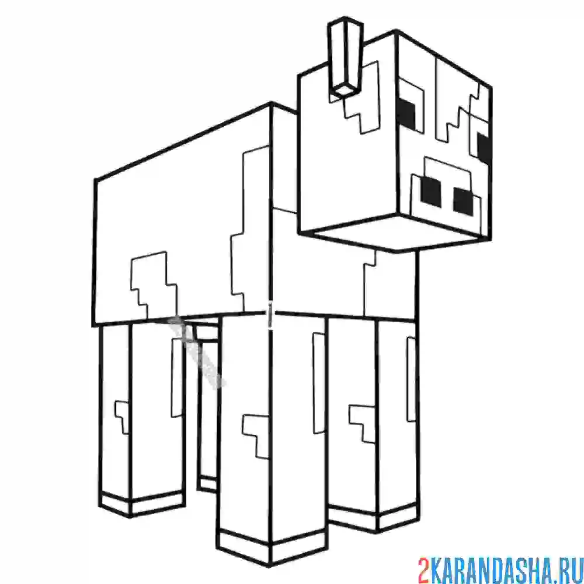 Раскраска корова животное