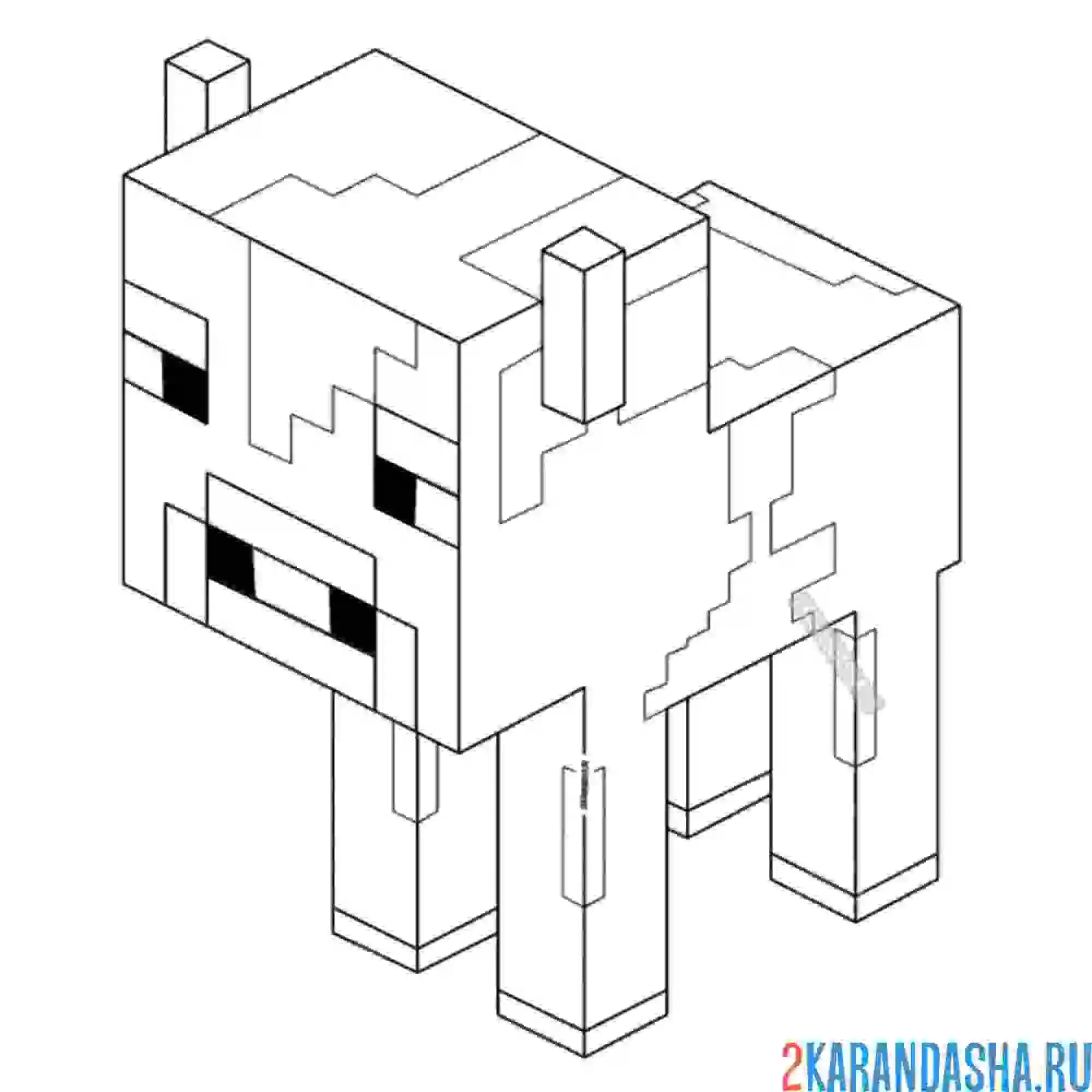 Раскраска животное теленок, маленькая корова