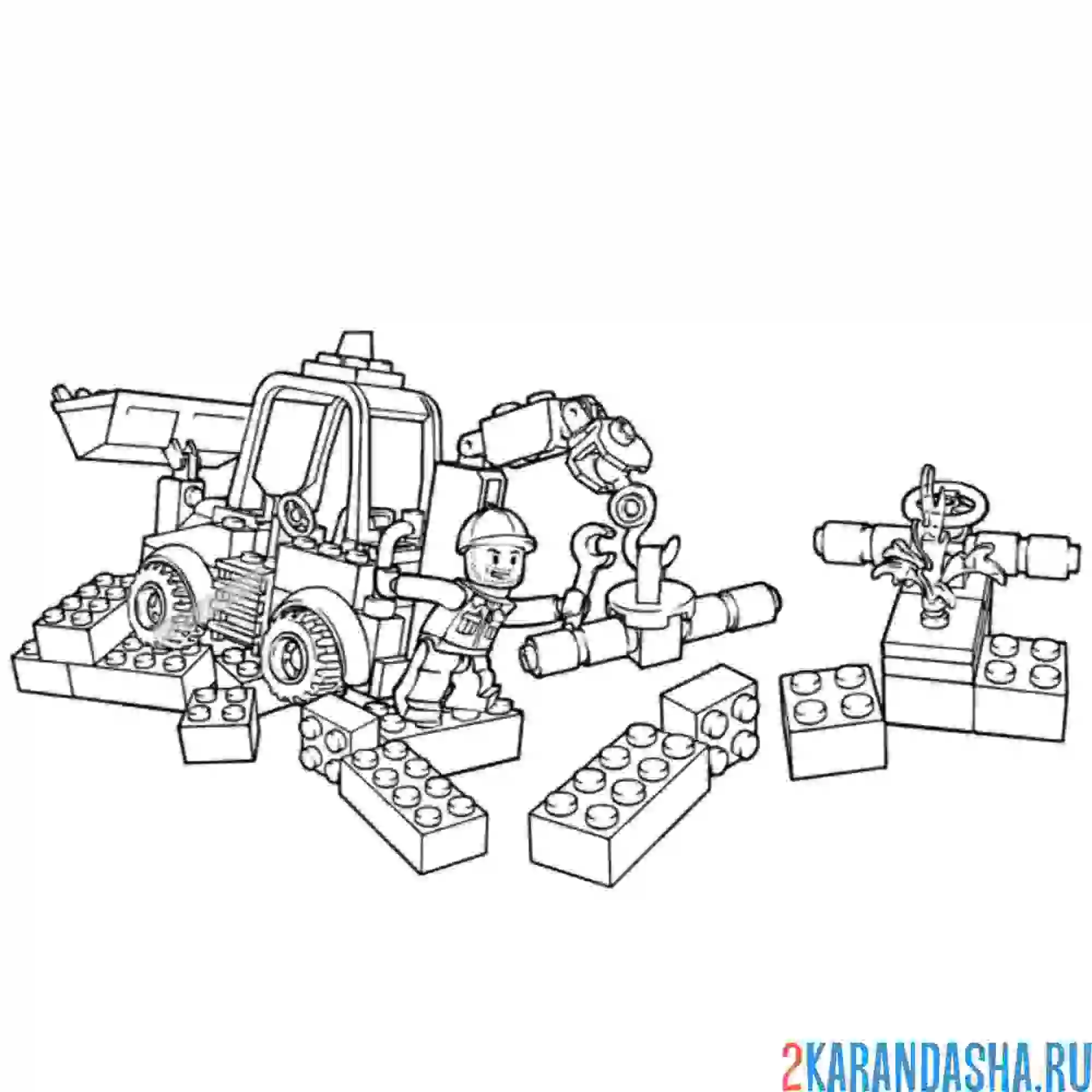 Раскраска сити строительство машинка