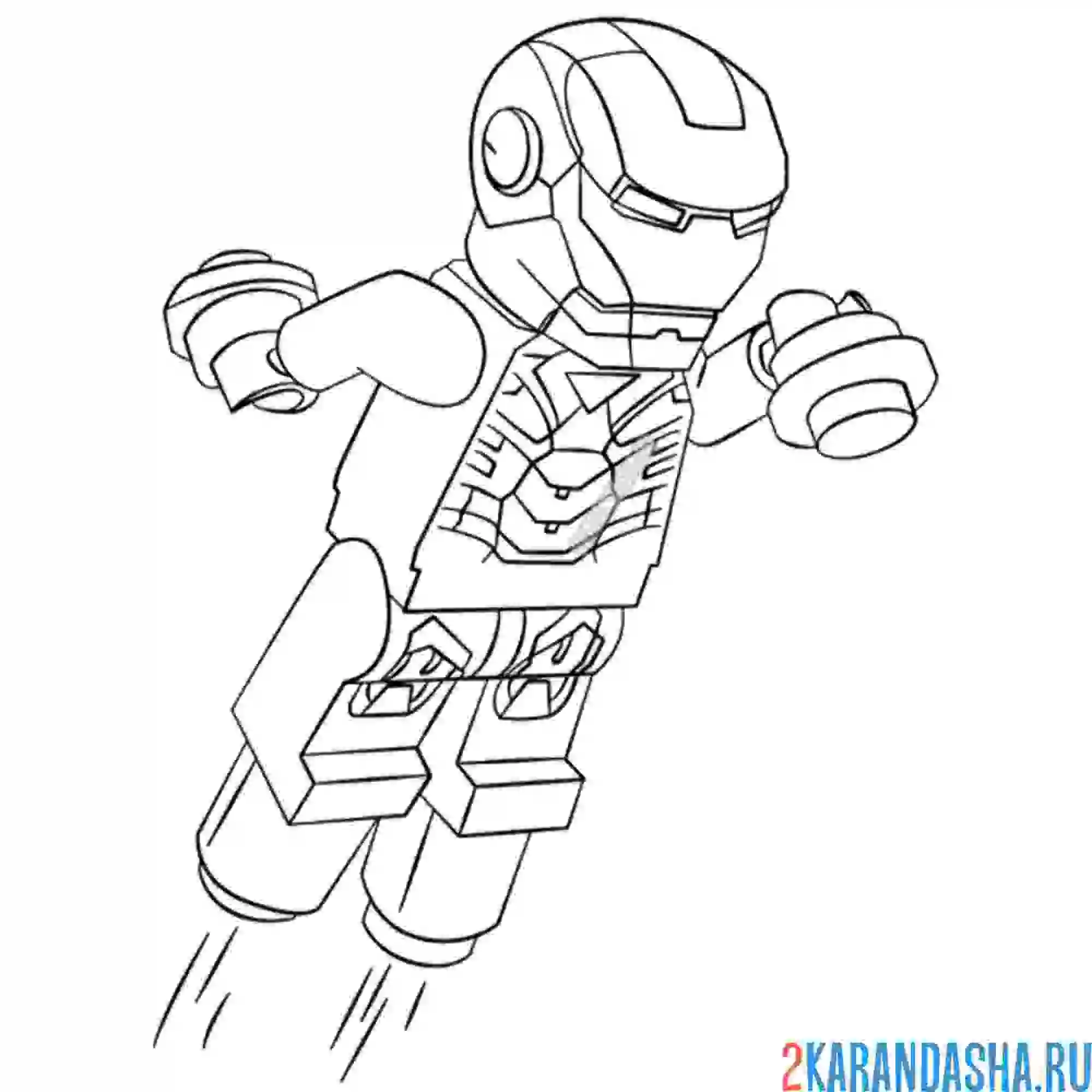 Раскраска супергерой, железный человек