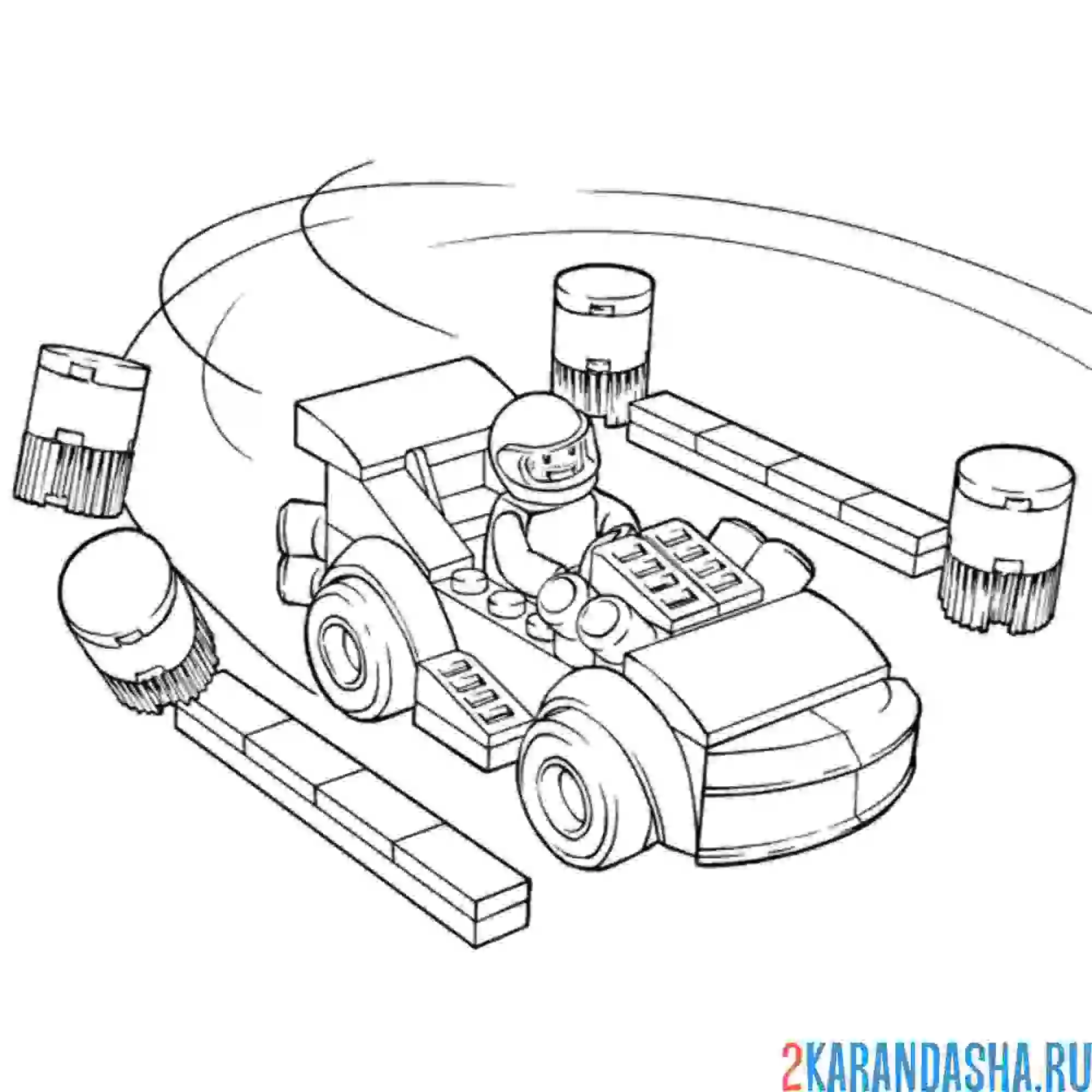 Раскраска гонки на машине, сити
