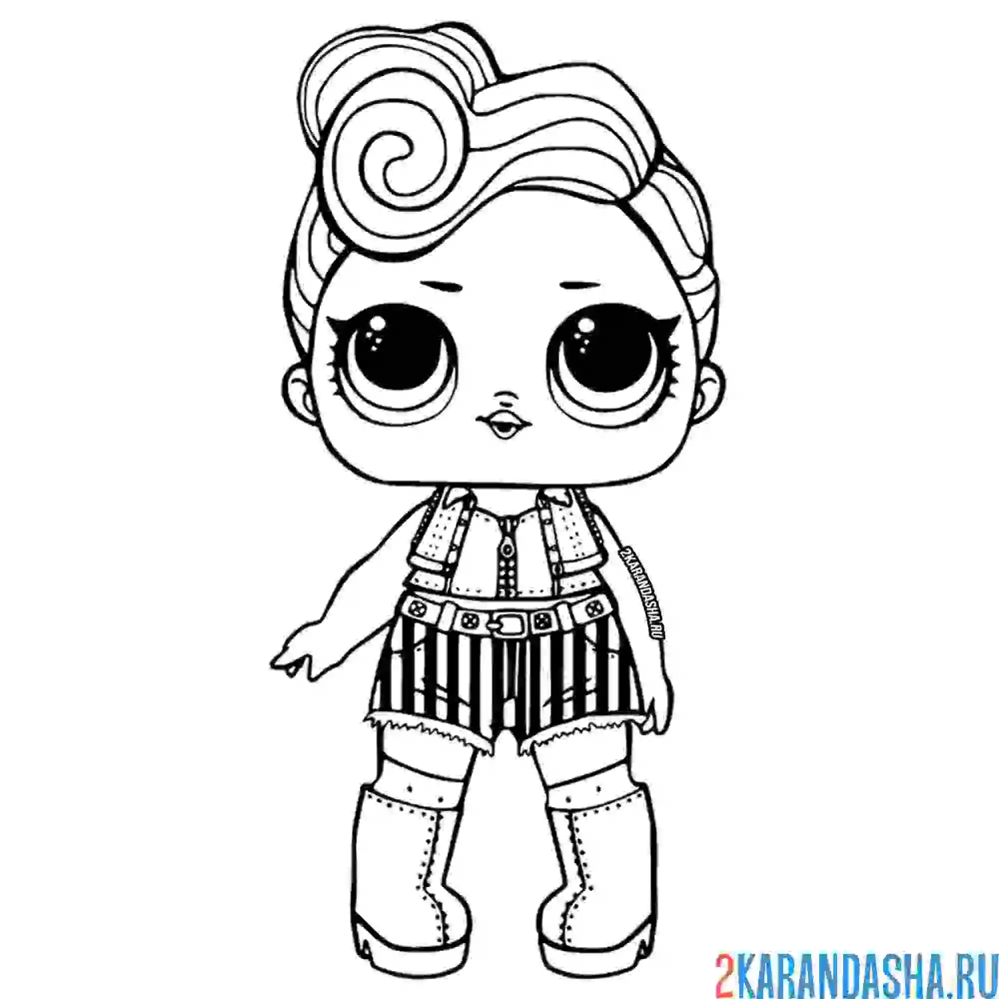 Раскраска кукла лол в стиле фанк (funky qt)