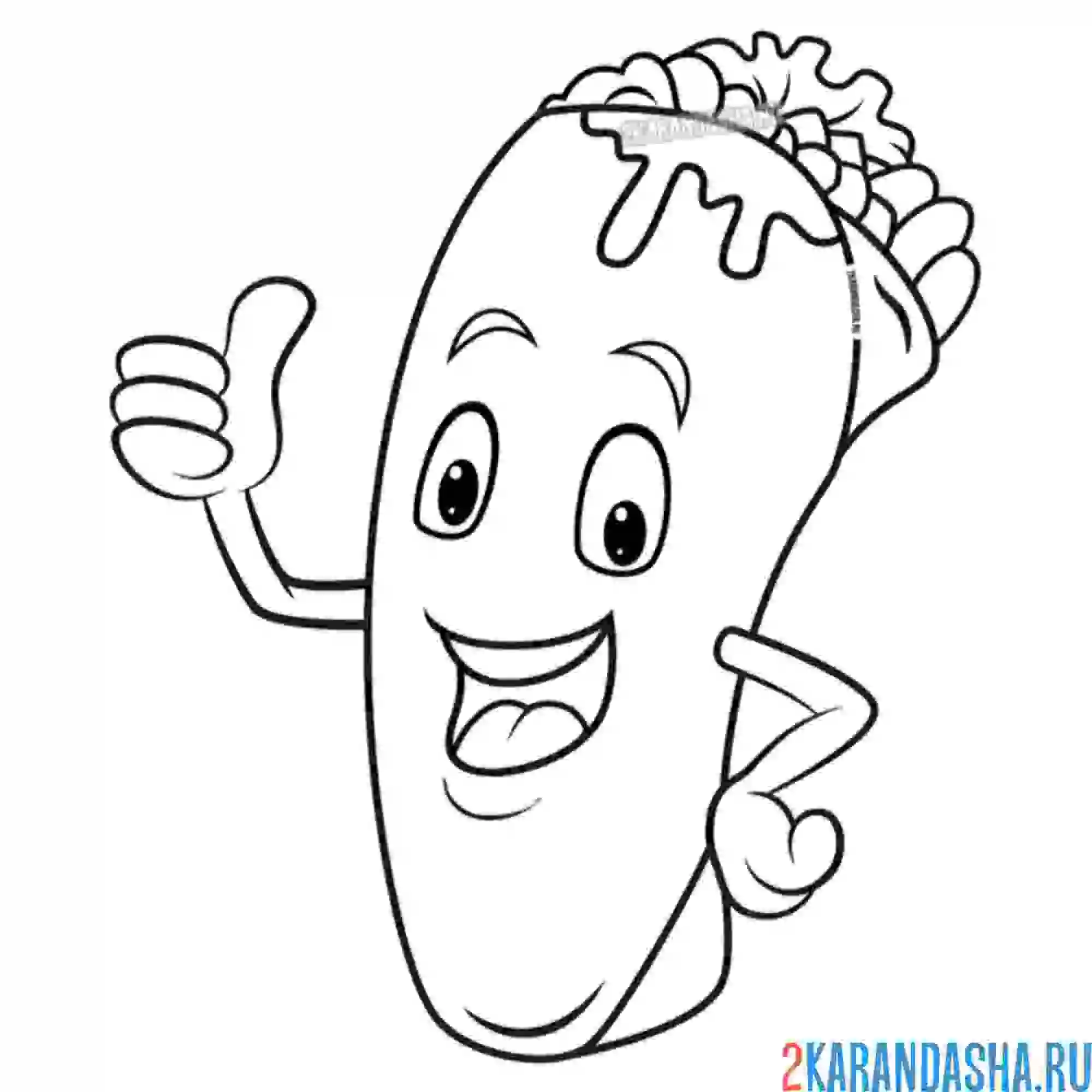 Раскраска буррито с глазками