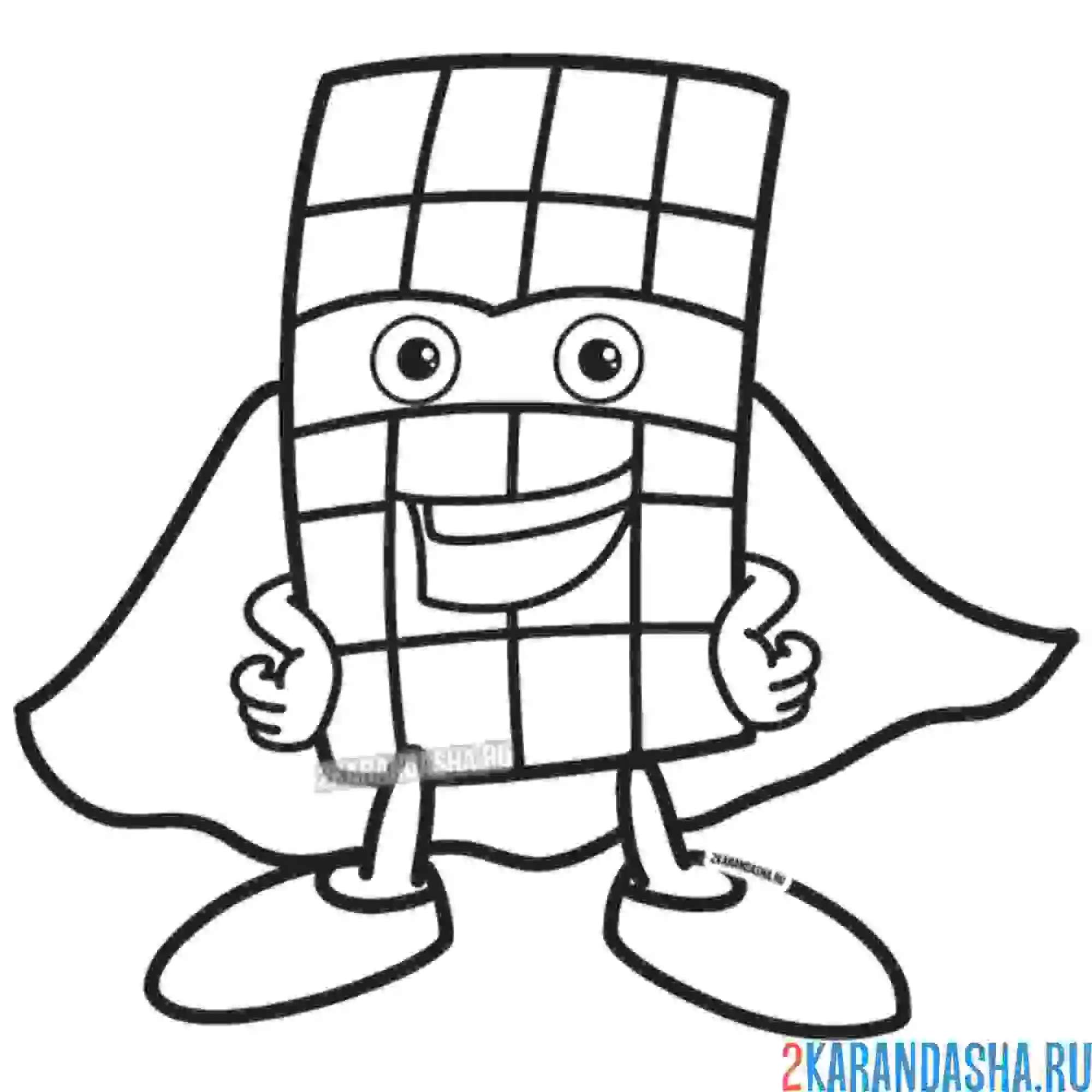 Раскраска вкусная шоколадка супергерой