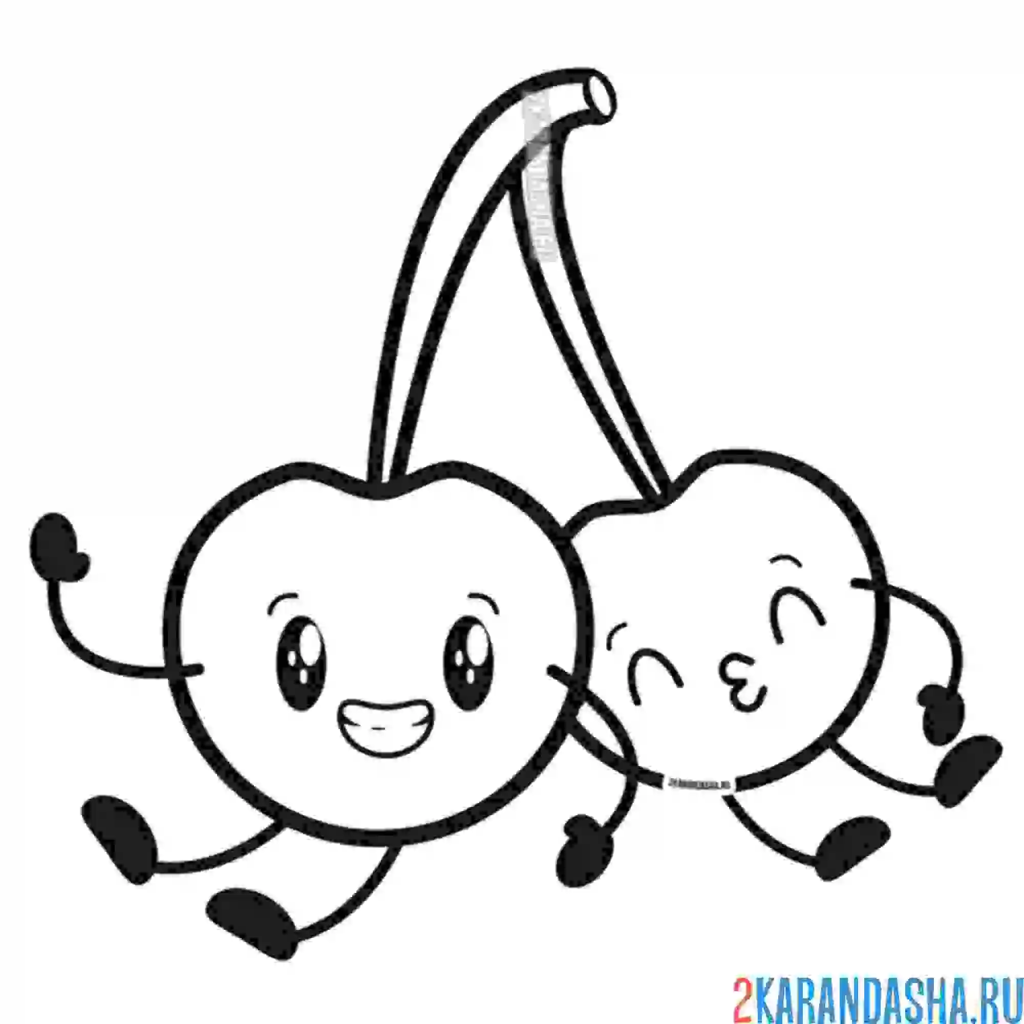 Раскраска вишня ягода