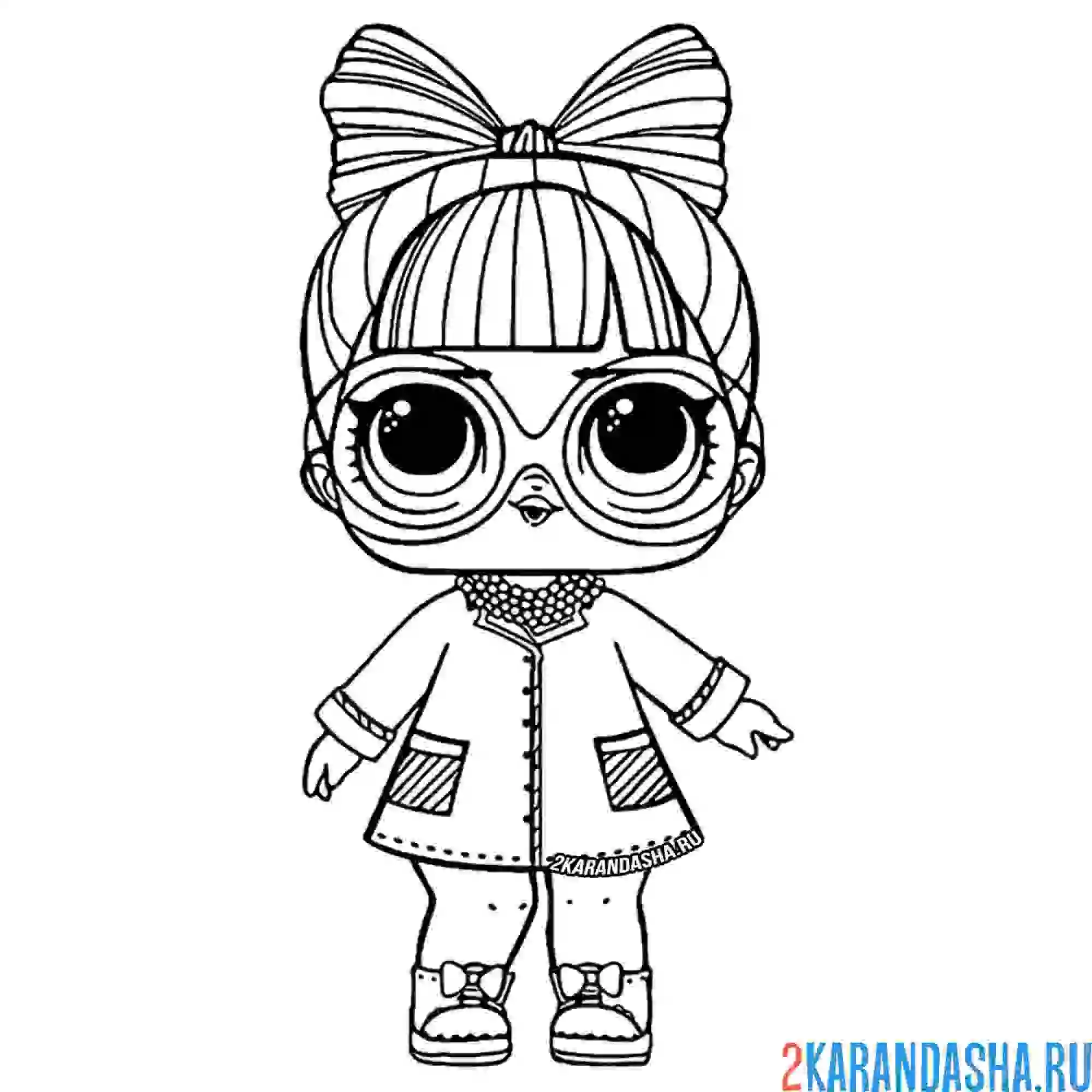 Раскраска кукла лол в бусиках (phdbb)