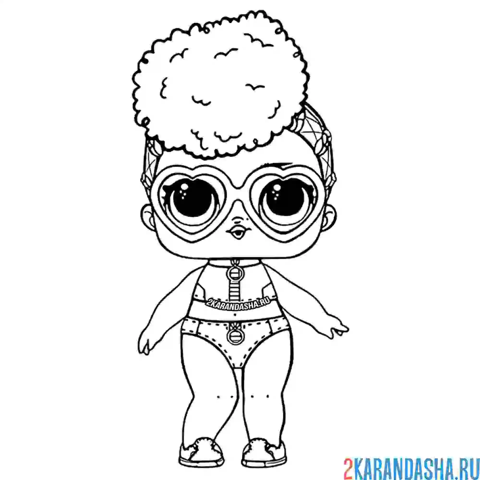 Раскраска кукла лол в спортивном купальнике (riptide)