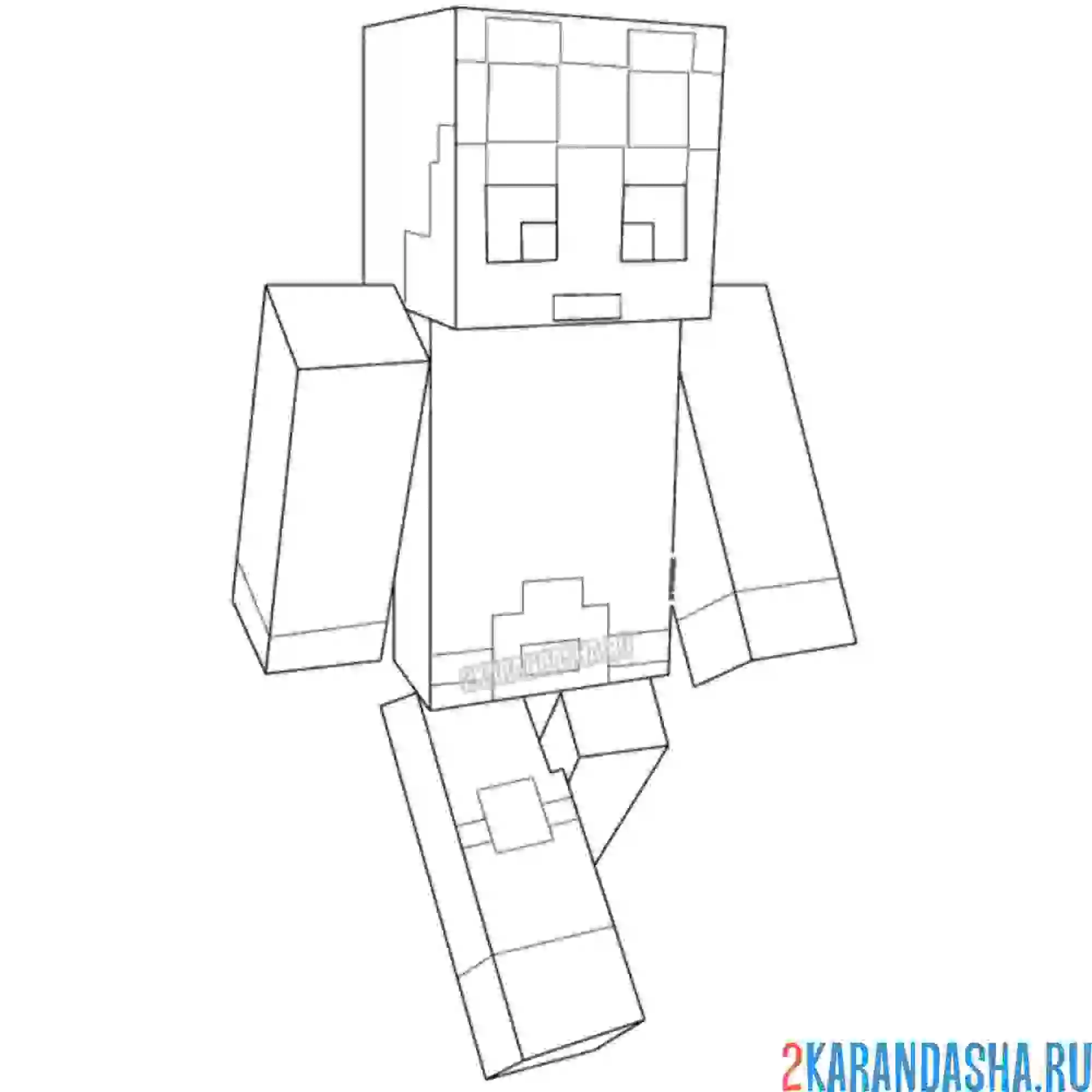 Раскраска персонаж дантдм (dantdm)