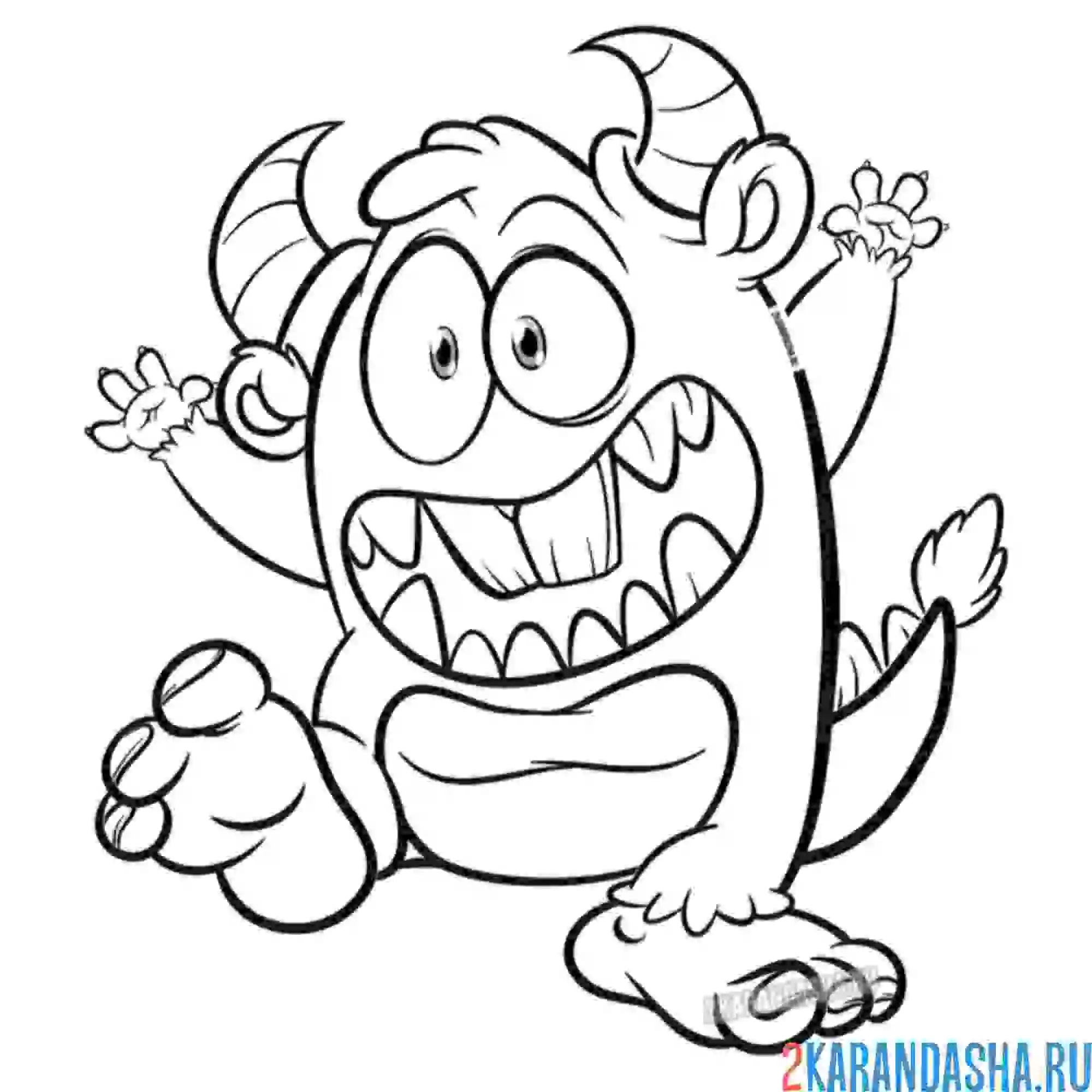 Раскраска прикольный монстр