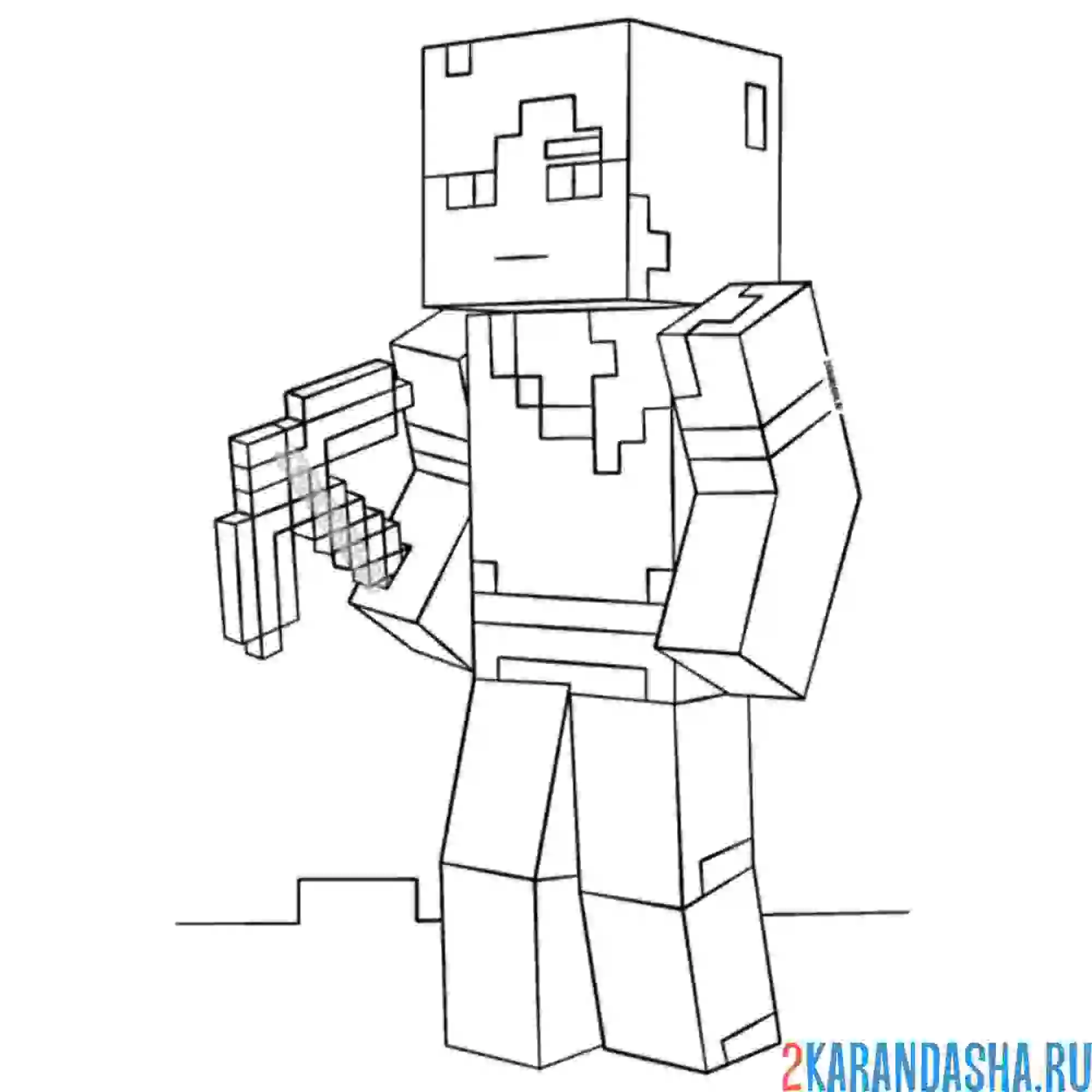 Раскраска алекс с киркой