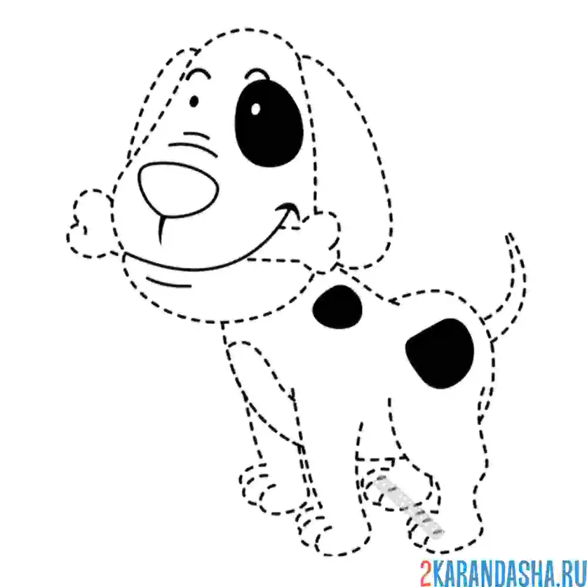 Раскраска собачка с косточкой