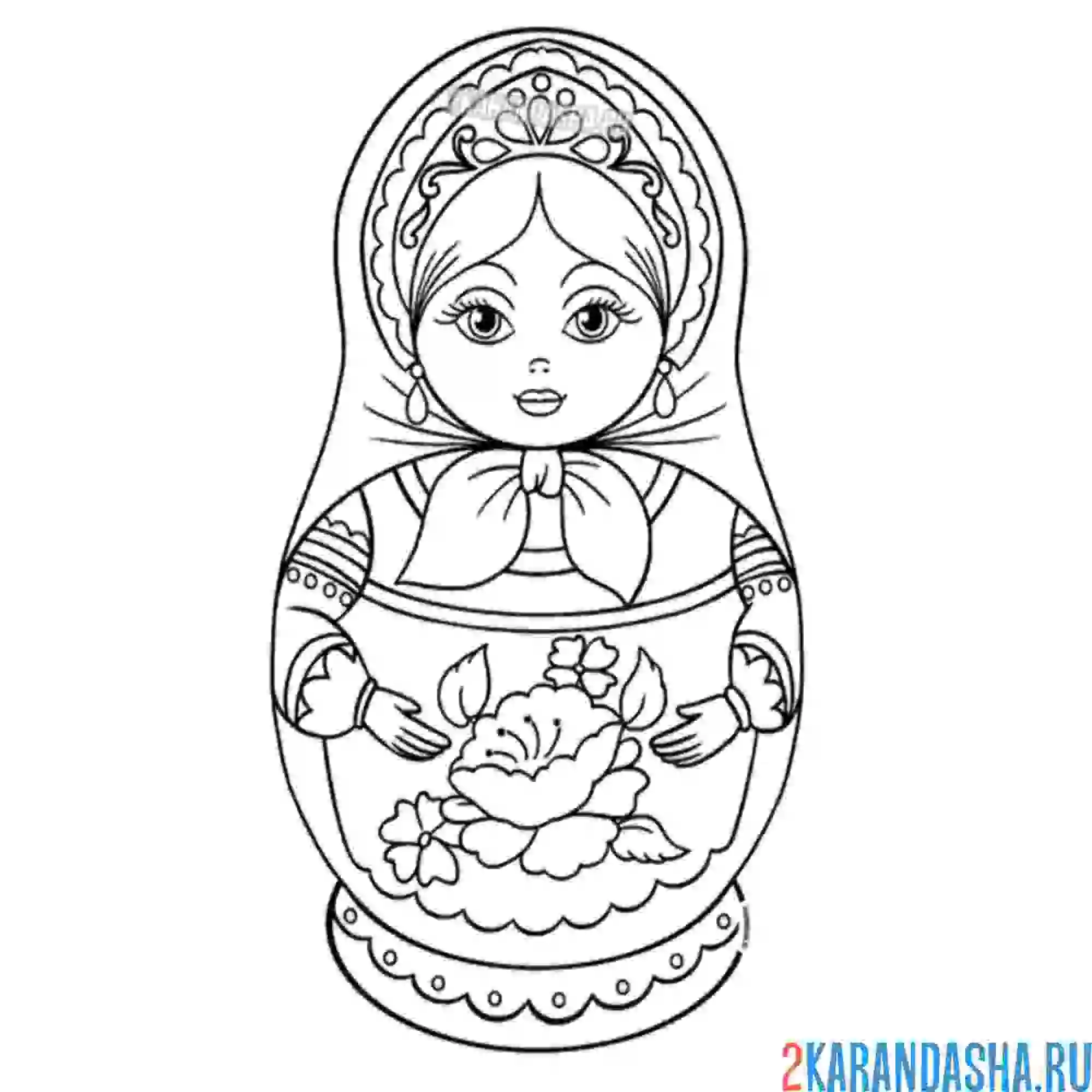 Раскраска матрешка