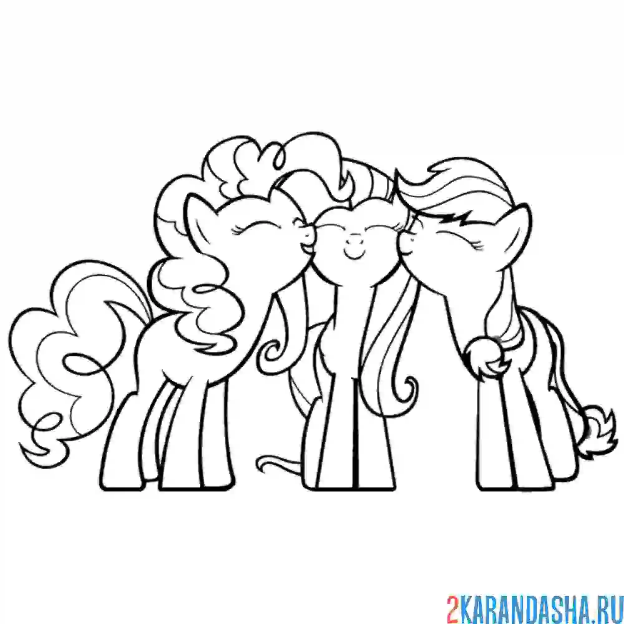 Раскраска три подружки