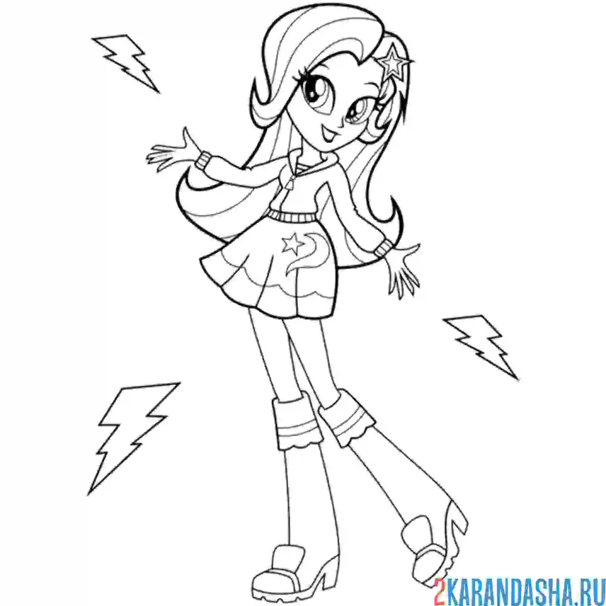 Раскраска девочка из эквестрии сумеречная искорка