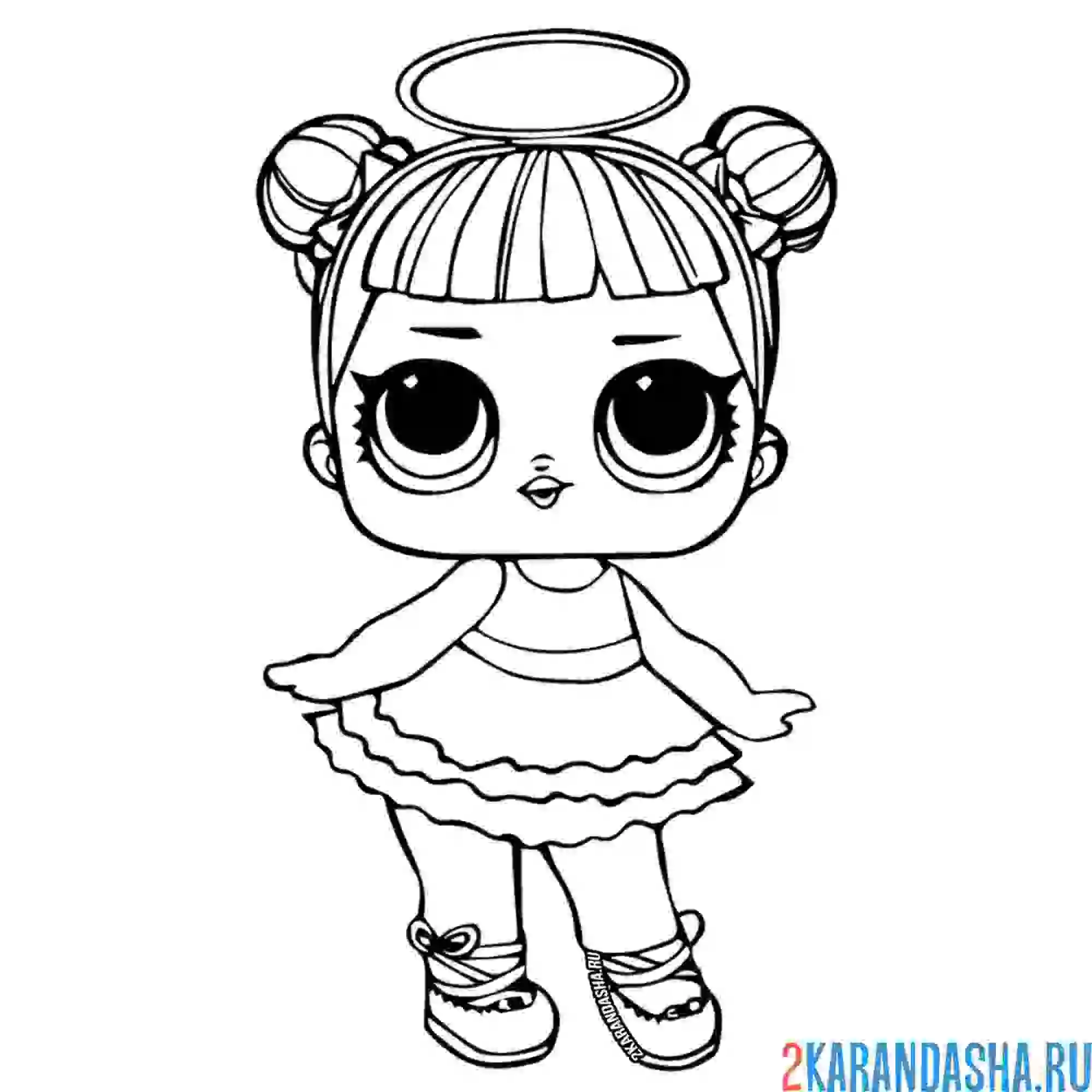 Раскраска кукла лол сахар (sugar)