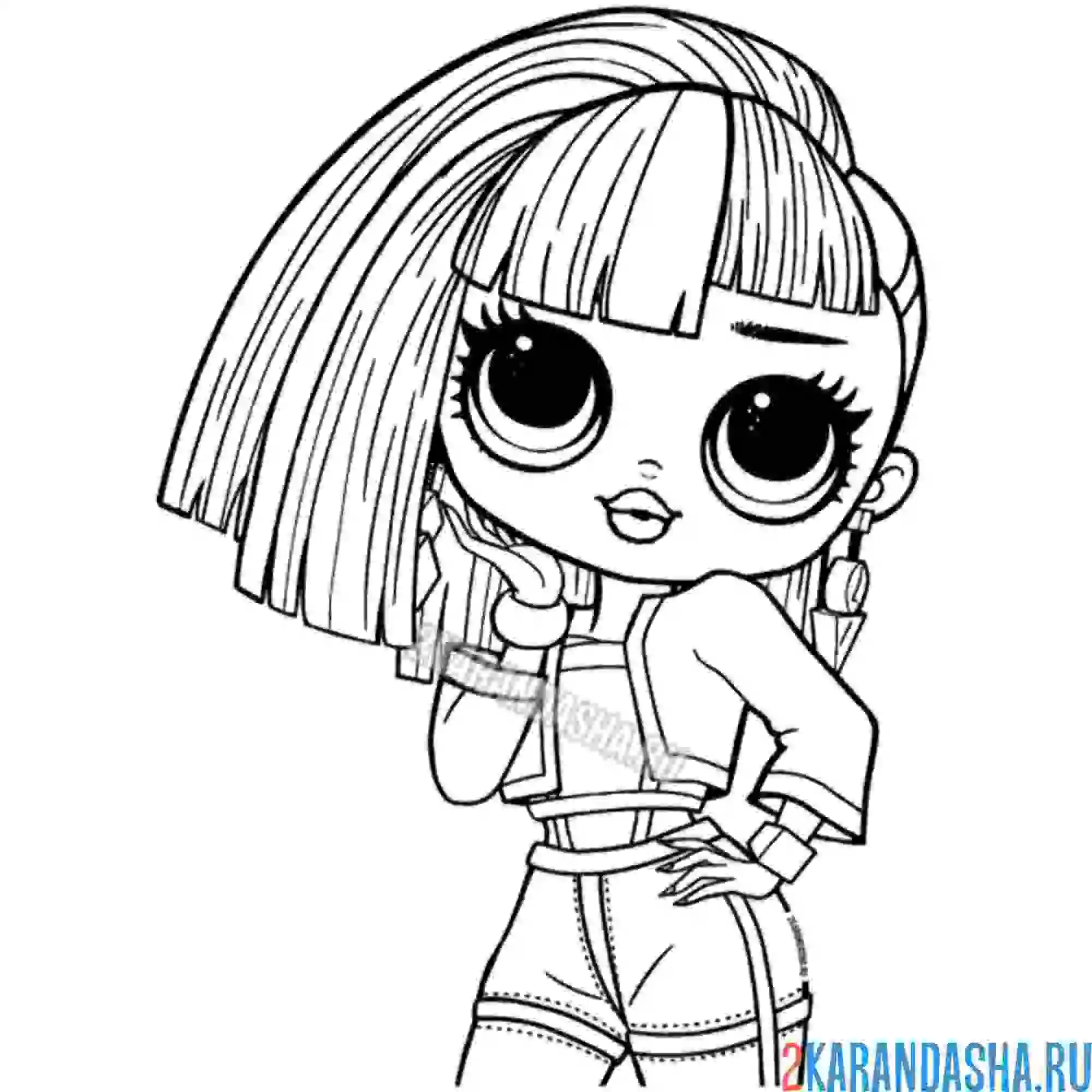 Раскраска кукла лол omg (angles light)