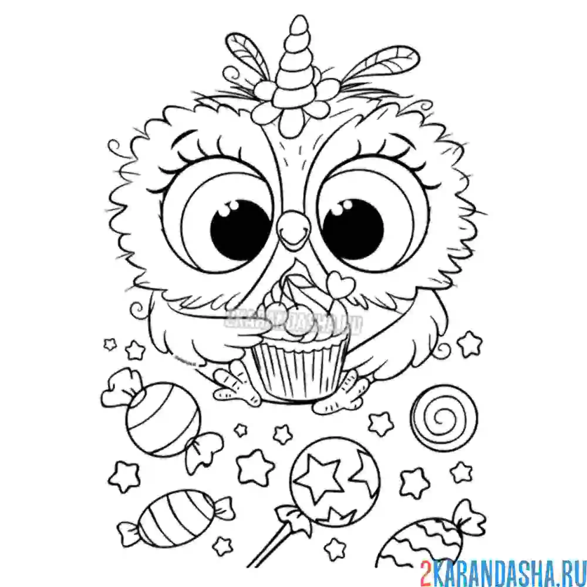 Раскраска прекрасная сова