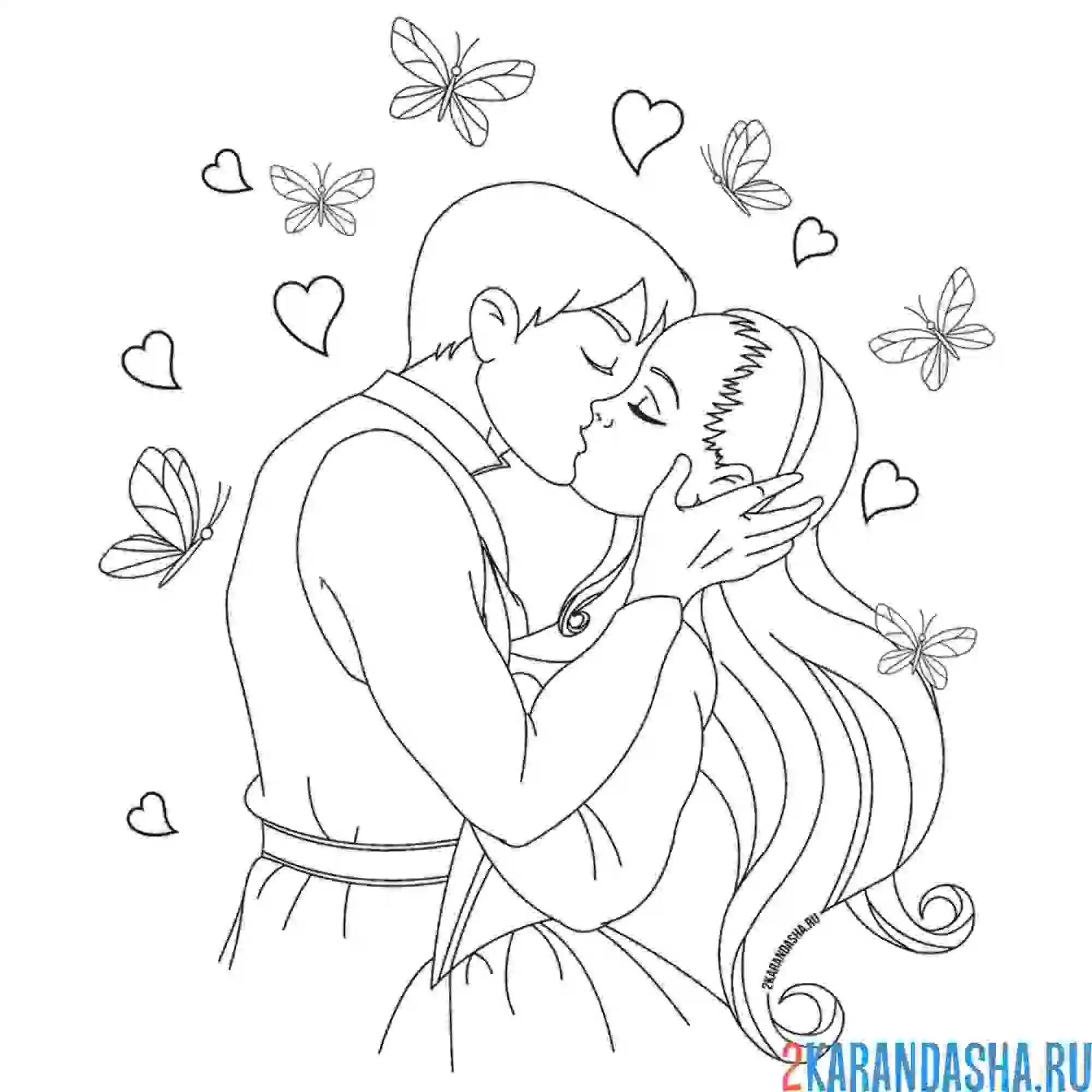 Раскраска принцесса и принц