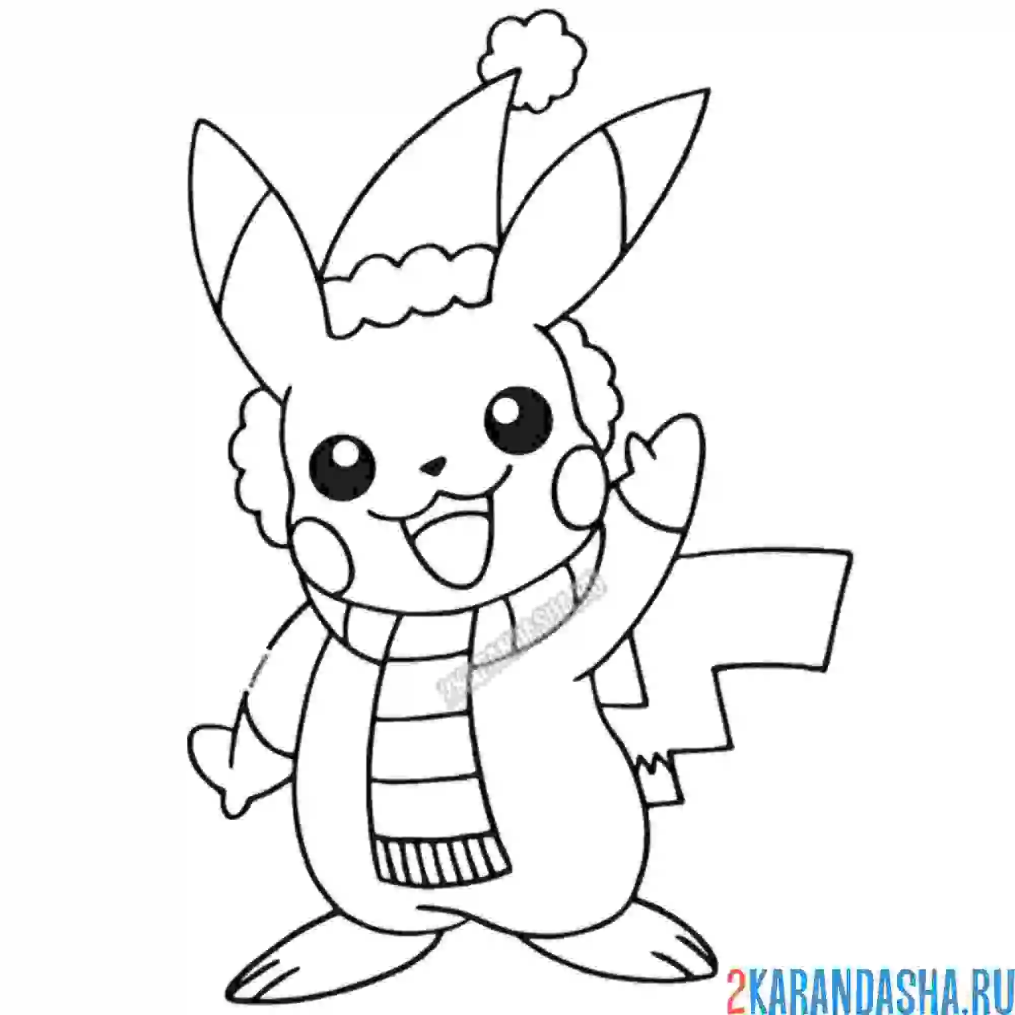 Раскраска новогодний в шапке