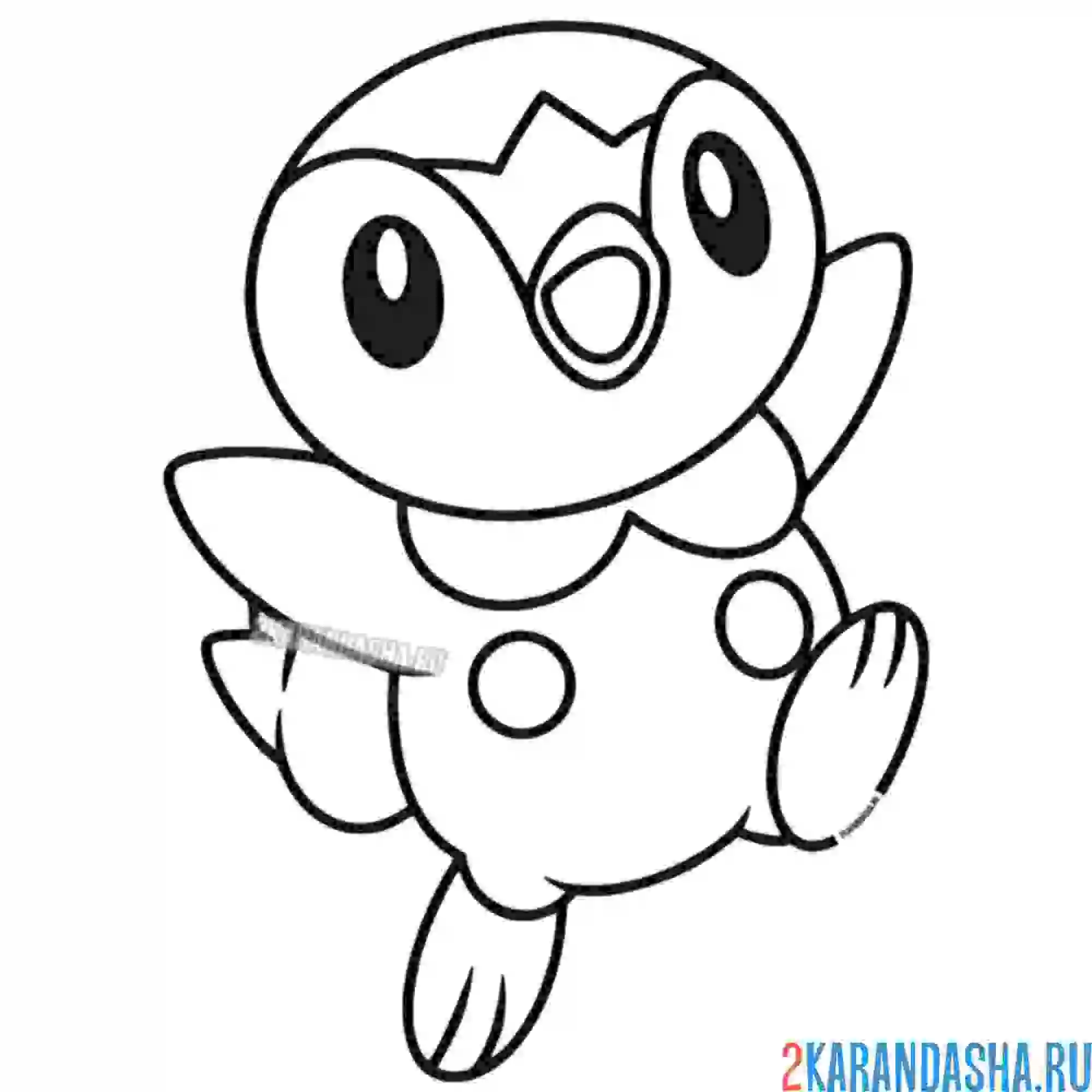 Раскраска милый пиплуп